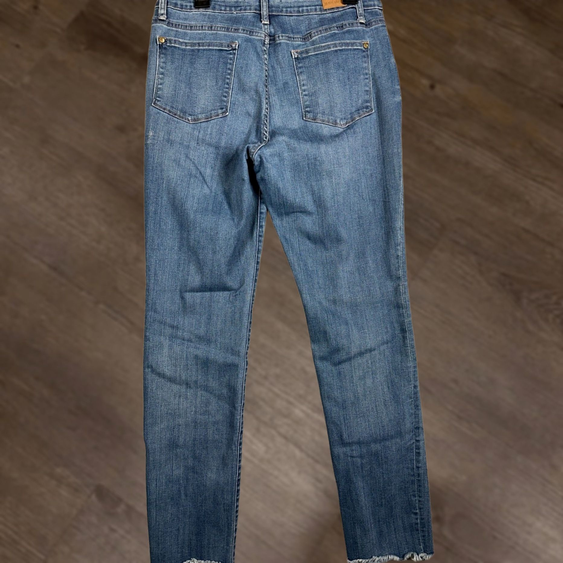 Denime Judy Blue Jeans Womens 15-32 Blue Slim Skinny Raw Hem Distressed Stretch Denim Size 24" / US 00 / IT 34 - 1 Thumbnail