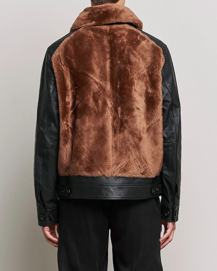 J.Lindeberg o1tko11224 Leather/ Shearling Jacket in Black/Brown Size US L / EU 52-54 / 3 - 4 Thumbnail