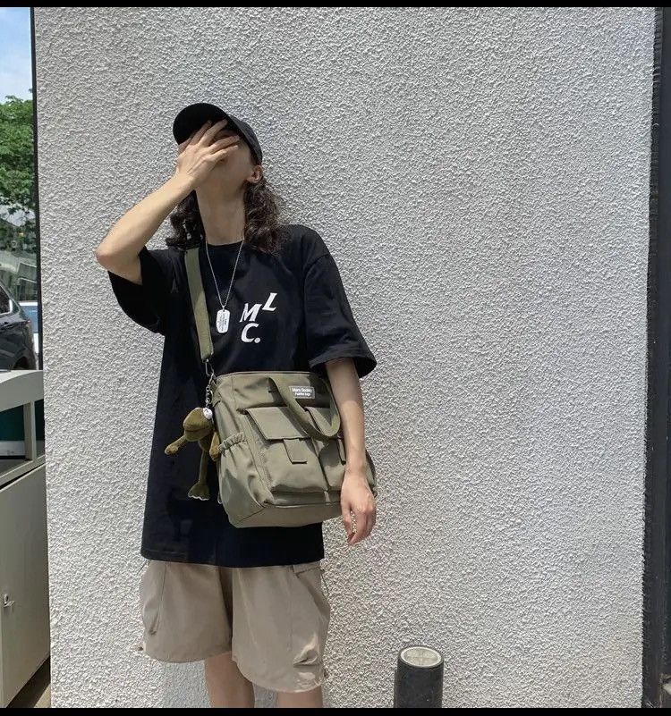 Japanese Brand Multi Pocket Nylon Messenger Bag Size ONE SIZE - 3 Thumbnail