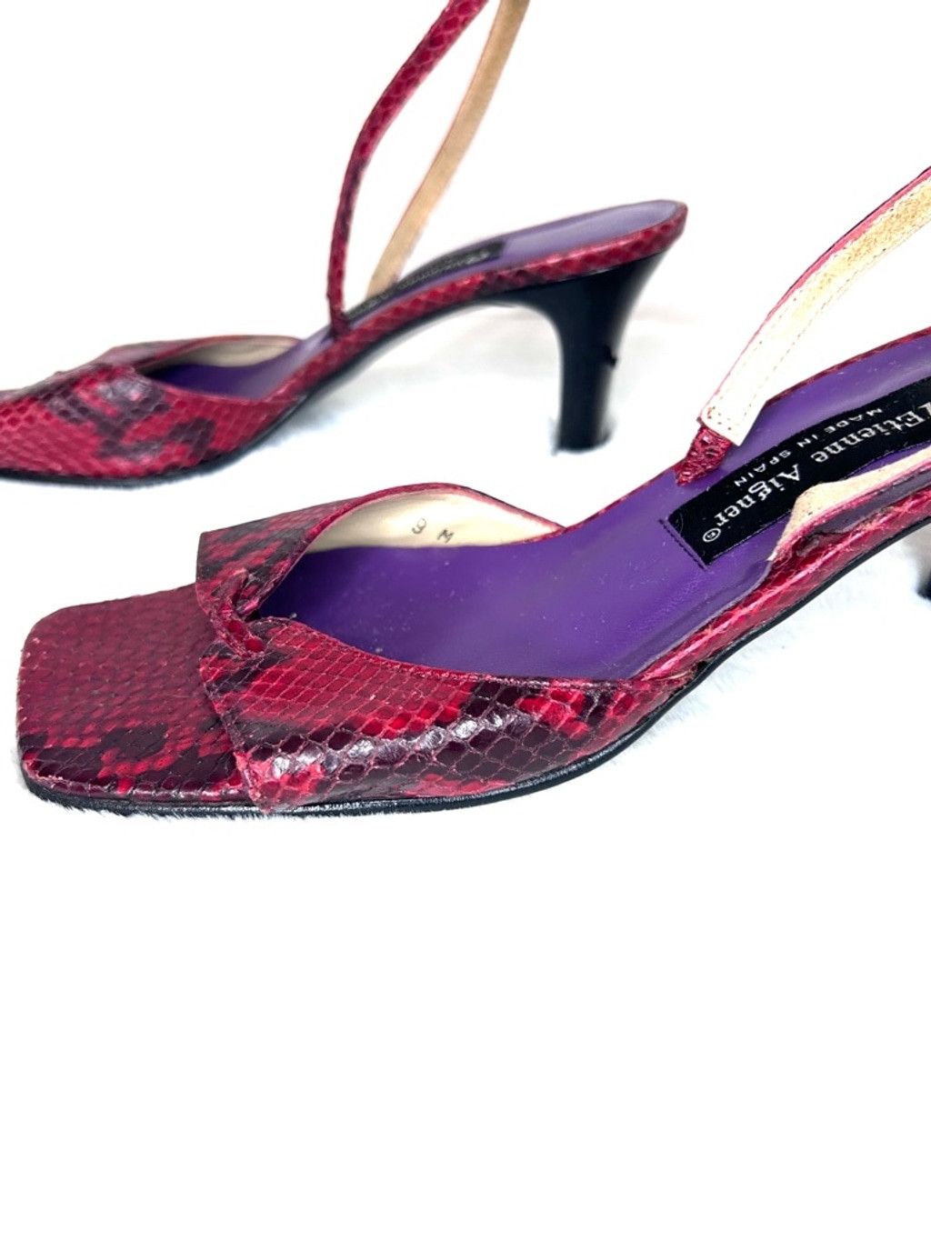 Etienne Aigner Etienne Aigner genuine leather snake print Red sling heels 9 Size US 9 / IT 39 - 6 Thumbnail