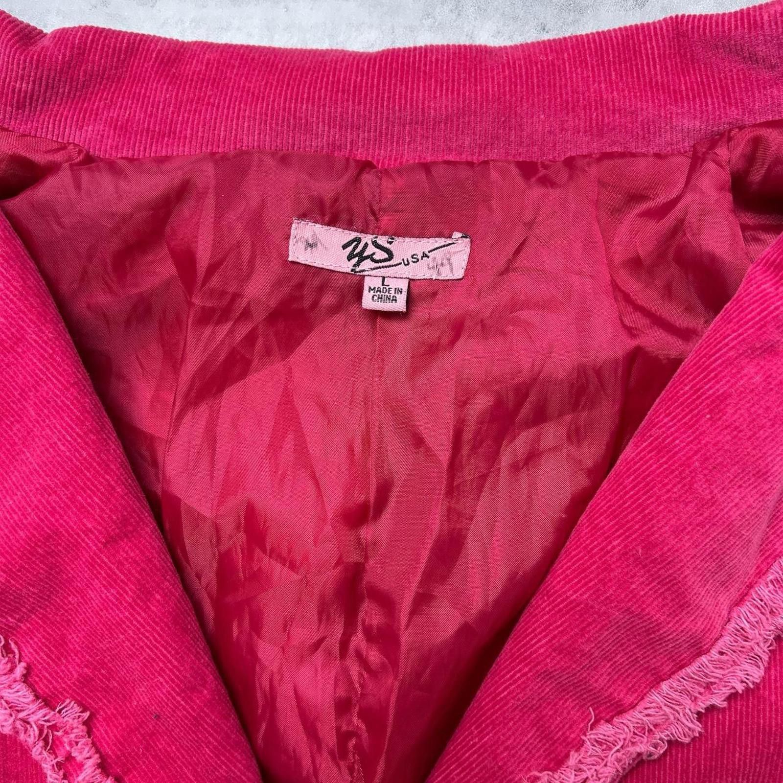 Other Y2K YS Pink Velvet jacket 00s rhinestones button jacket Size L / US 10 / IT 46 - 5 Thumbnail