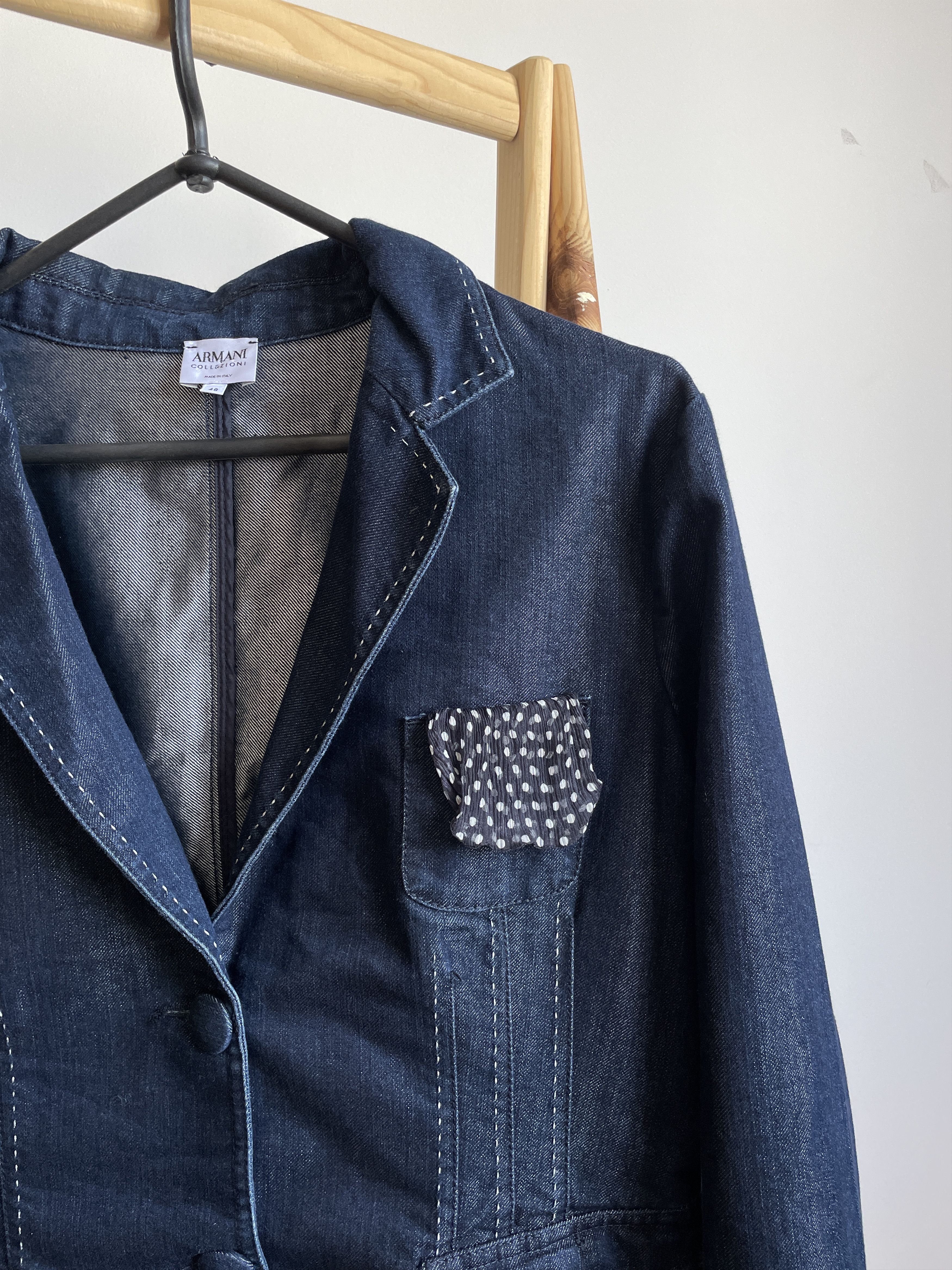 Armani Collezioni Armani Collezioni Womens Denim Blazer Size IT 48 Size XL / US 12-14 / IT 48-50 - 7 Thumbnail