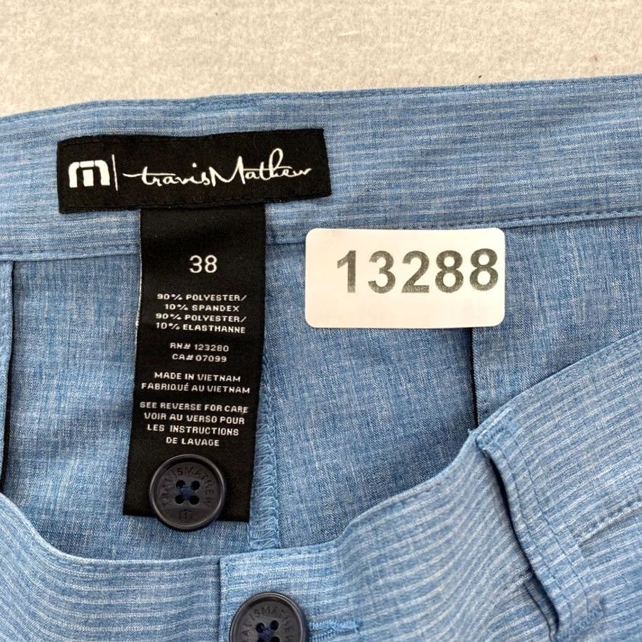 TravisMathew Travis Mathew Golf Shorts 38 Blue Striped Stretch Chino Short Mid Rise Men Size US 38 / EU 54 - 4 Thumbnail