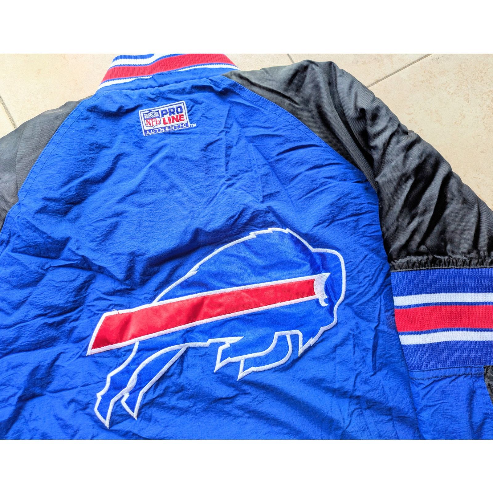 NFL × Starter Buffalo Bills 90s STARTER puffer Trench black blue vintage Size US L / EU 52-54 / 3 - 1 Thumbnail