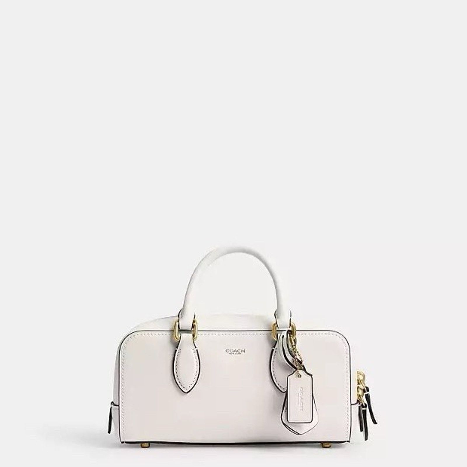 Coach NWT Coach Bowery Satchel 22 Brass/Chalk White Leather CY917 Size ONE SIZE - 7 Thumbnail