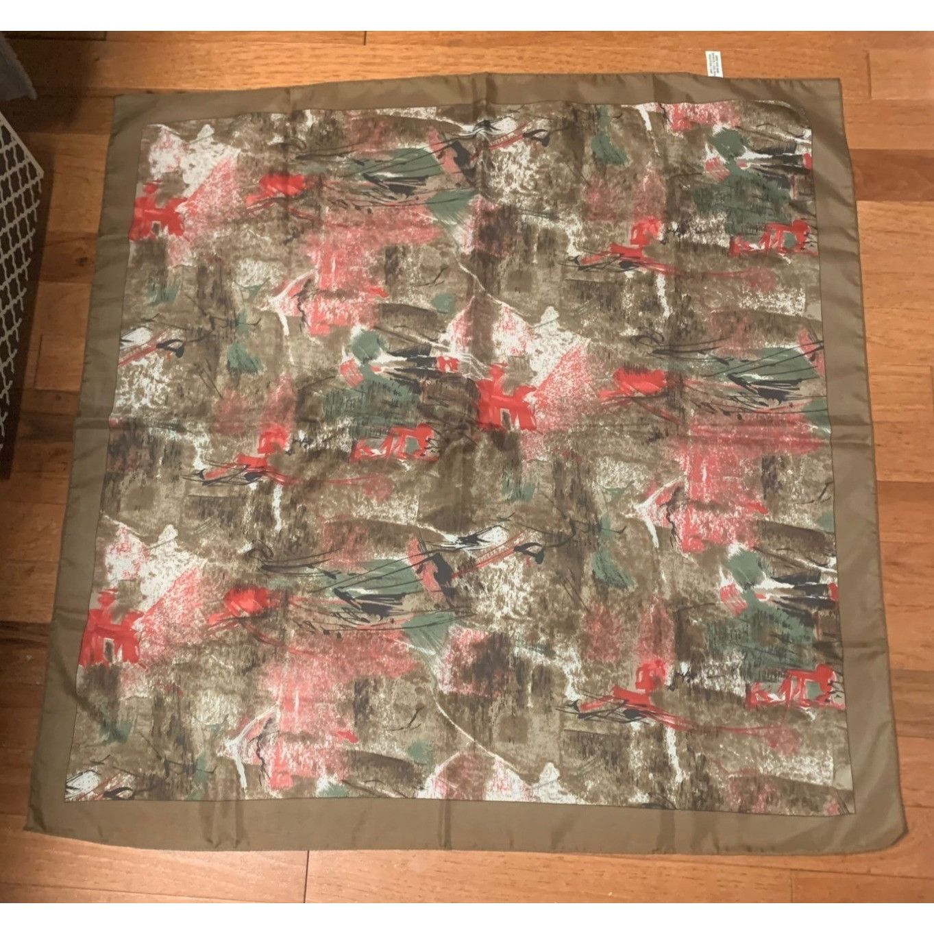 Vintage Vintage Abstract Floral Scarf Wall Art Polyester Made In Ita Size ONE SIZE - 8 Thumbnail