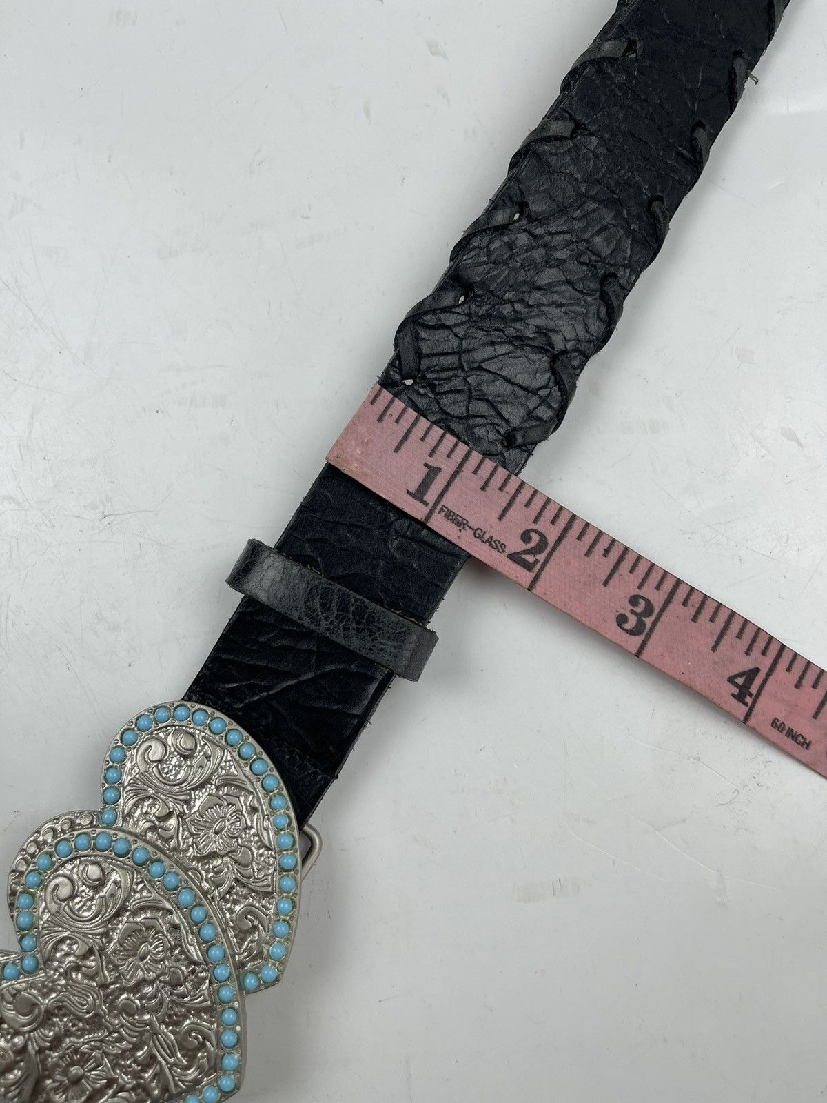 Genuine Leather big buckle leather belt tc21 Size ONE SIZE - 4 Thumbnail