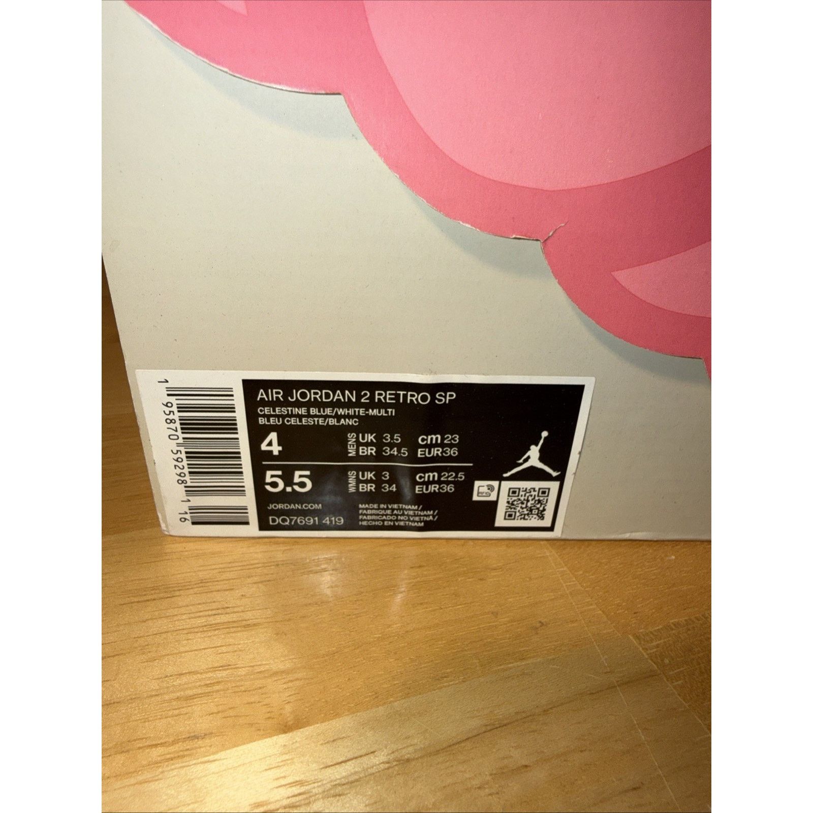 Nike NIB Nike DQ7691-419 Air Jordan 2 Retro SP Shoes Celestine Size US 5 / EU 37 - 11 Thumbnail