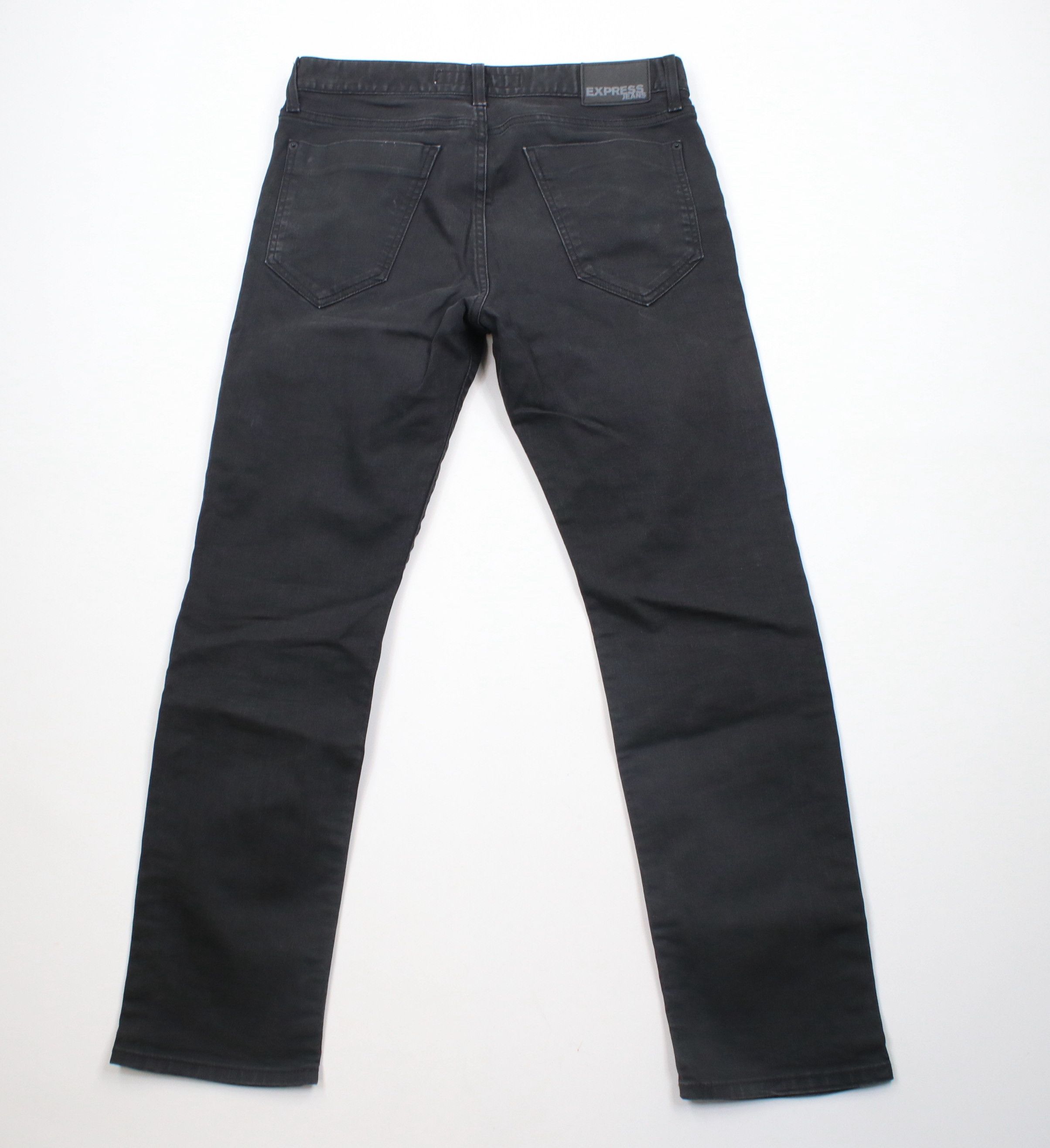 Express × Vintage Express Waxed Cotton Rocco Slim Fit Straight Leg Jeans Size US 33 - 8 Thumbnail