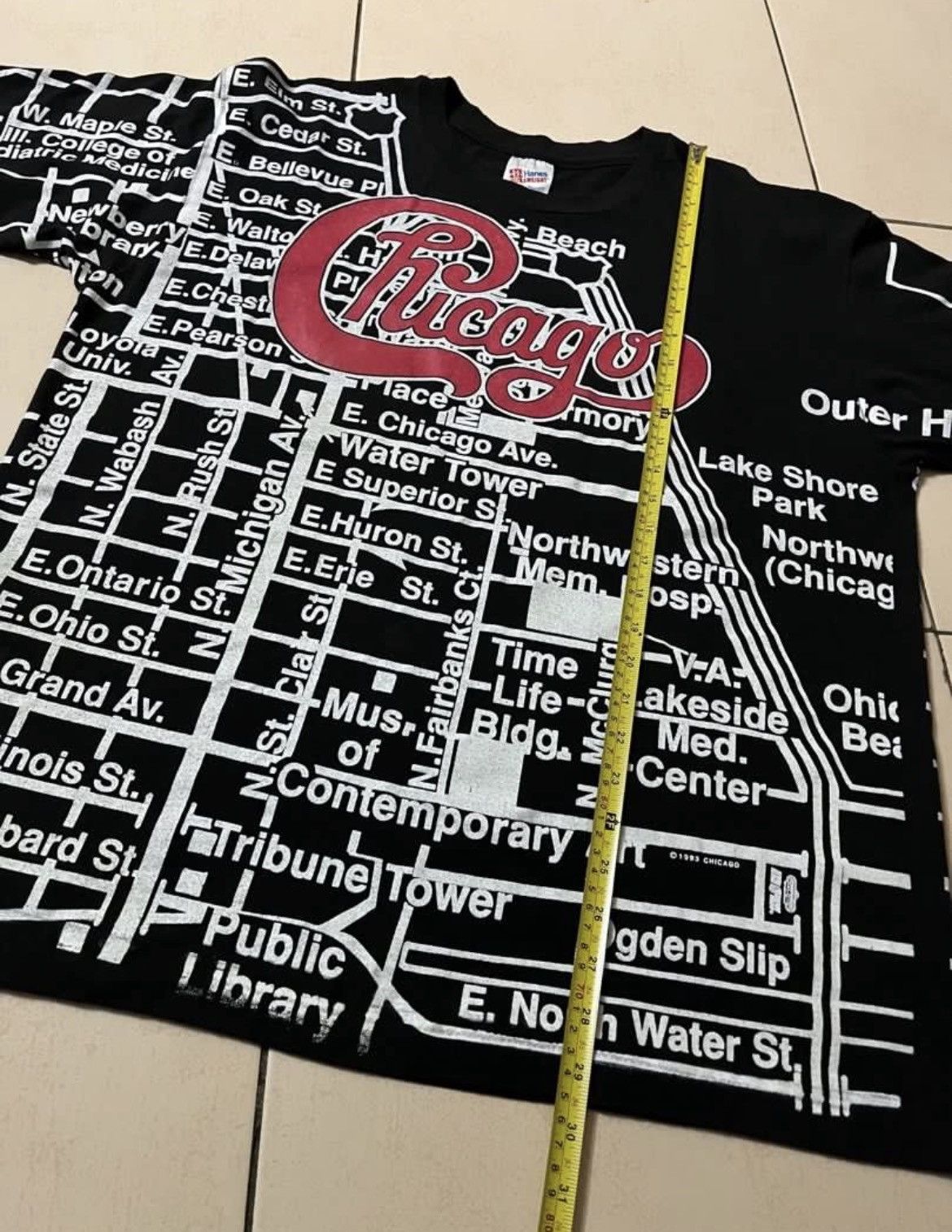 Band Tees Vintage 90s Chicago Band Map AOP T shirt Size US XL / EU 56 / 4 - 5 Thumbnail