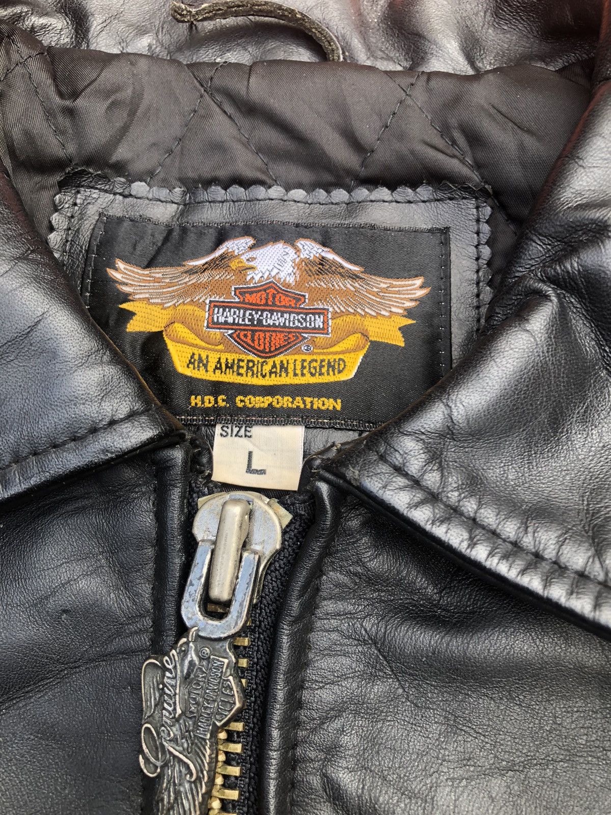 Harley Davidson × Vintage VINTAGE LEATHER JACKET HARLEY-DAVISON Size US L / EU 52-54 / 3 - 3 Thumbnail