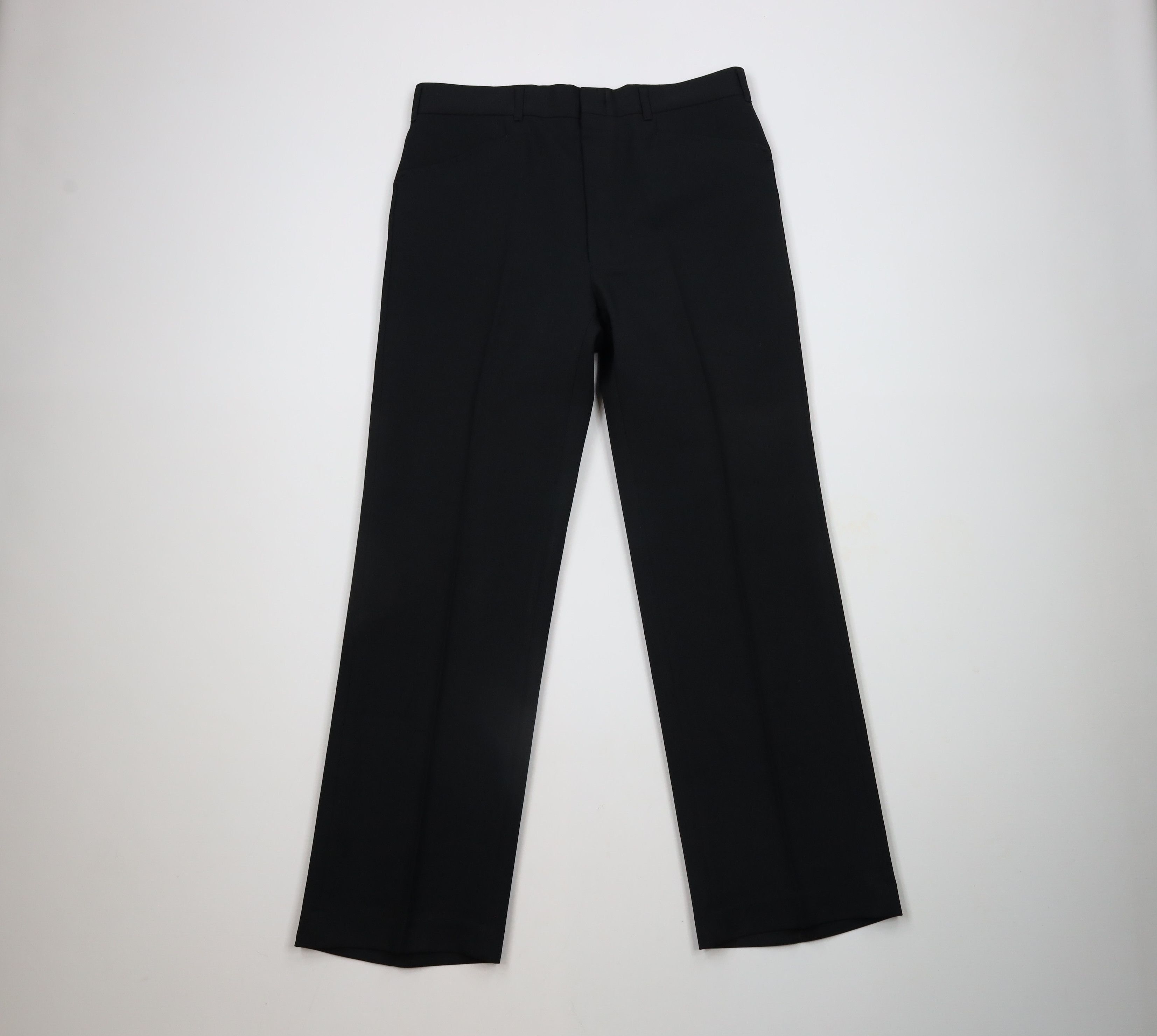 Vintage 70s Streetwear Leg Bell Bottoms Chino Pants Black