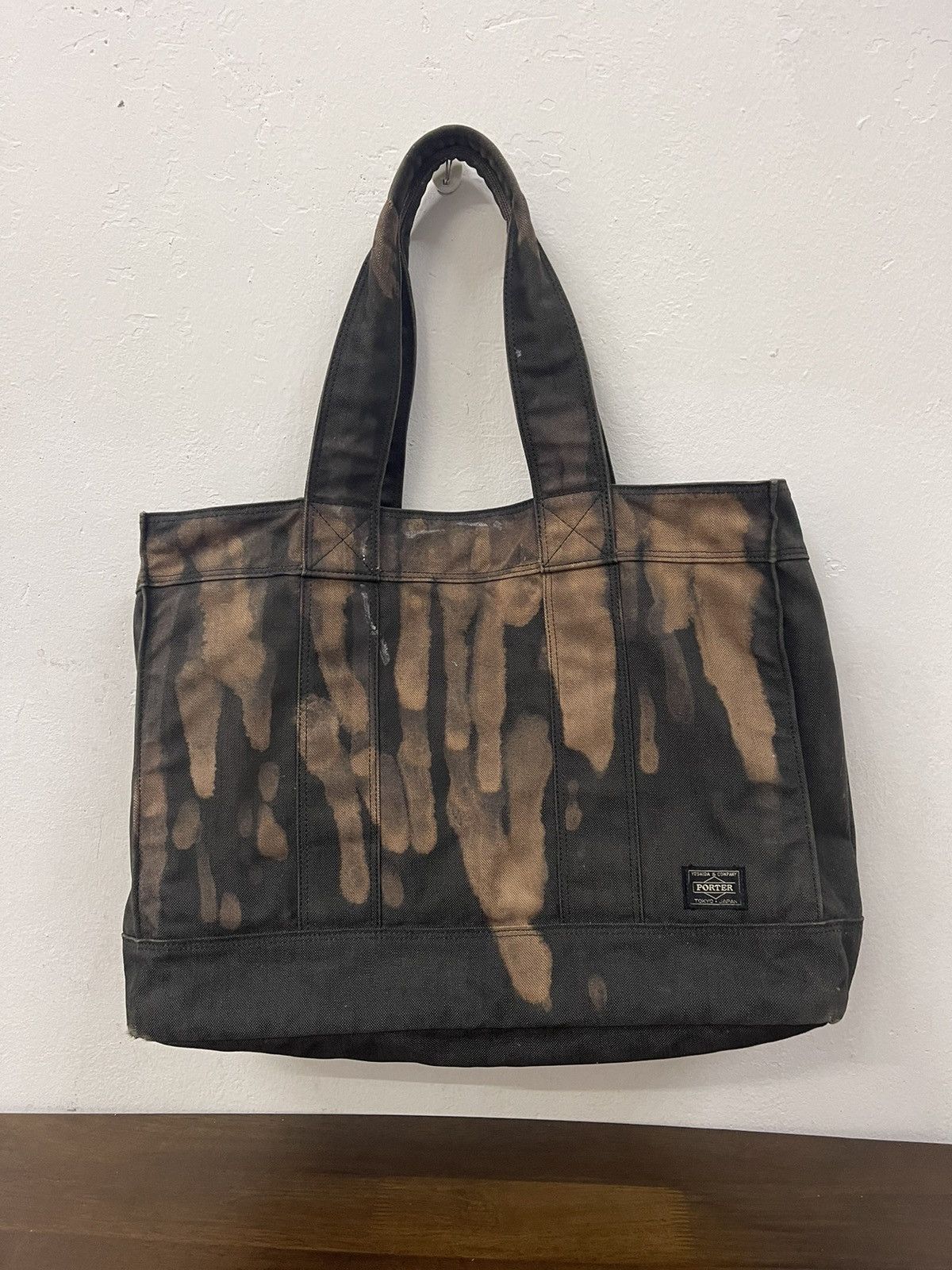 image of Black Tag Japan Acid Wash Tote Bag, Men's