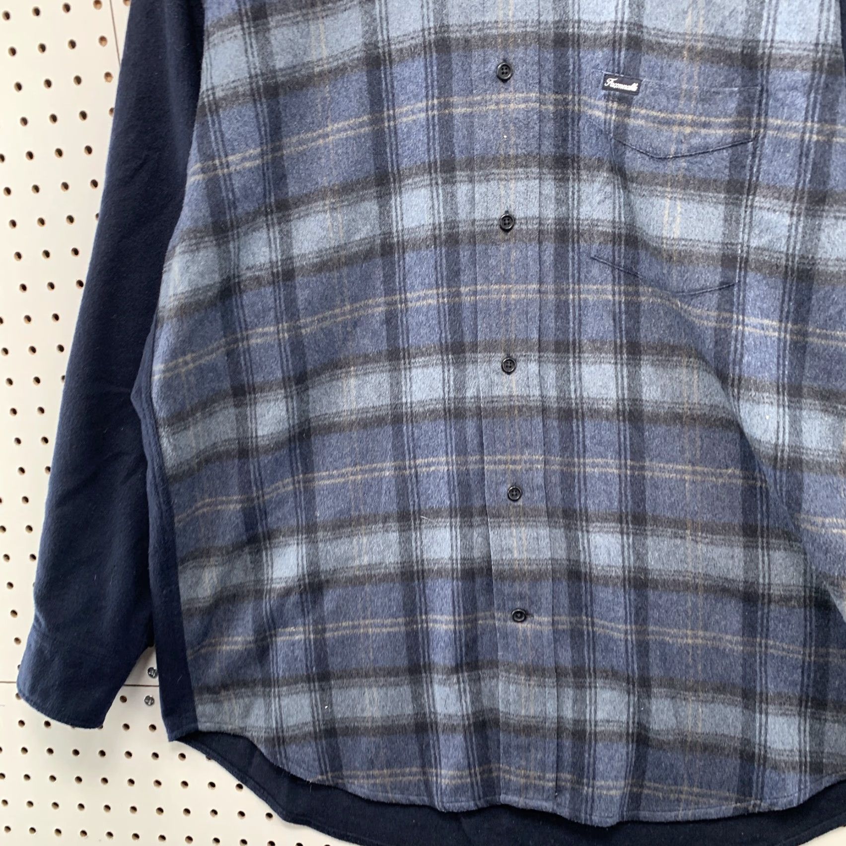 Faconnable VINTAGE Faconnable Plaid Wool Button-Up Shirt Mens M Blue Elbow Patches Leather Size US M / EU 48-50 / 2 - 5 Thumbnail