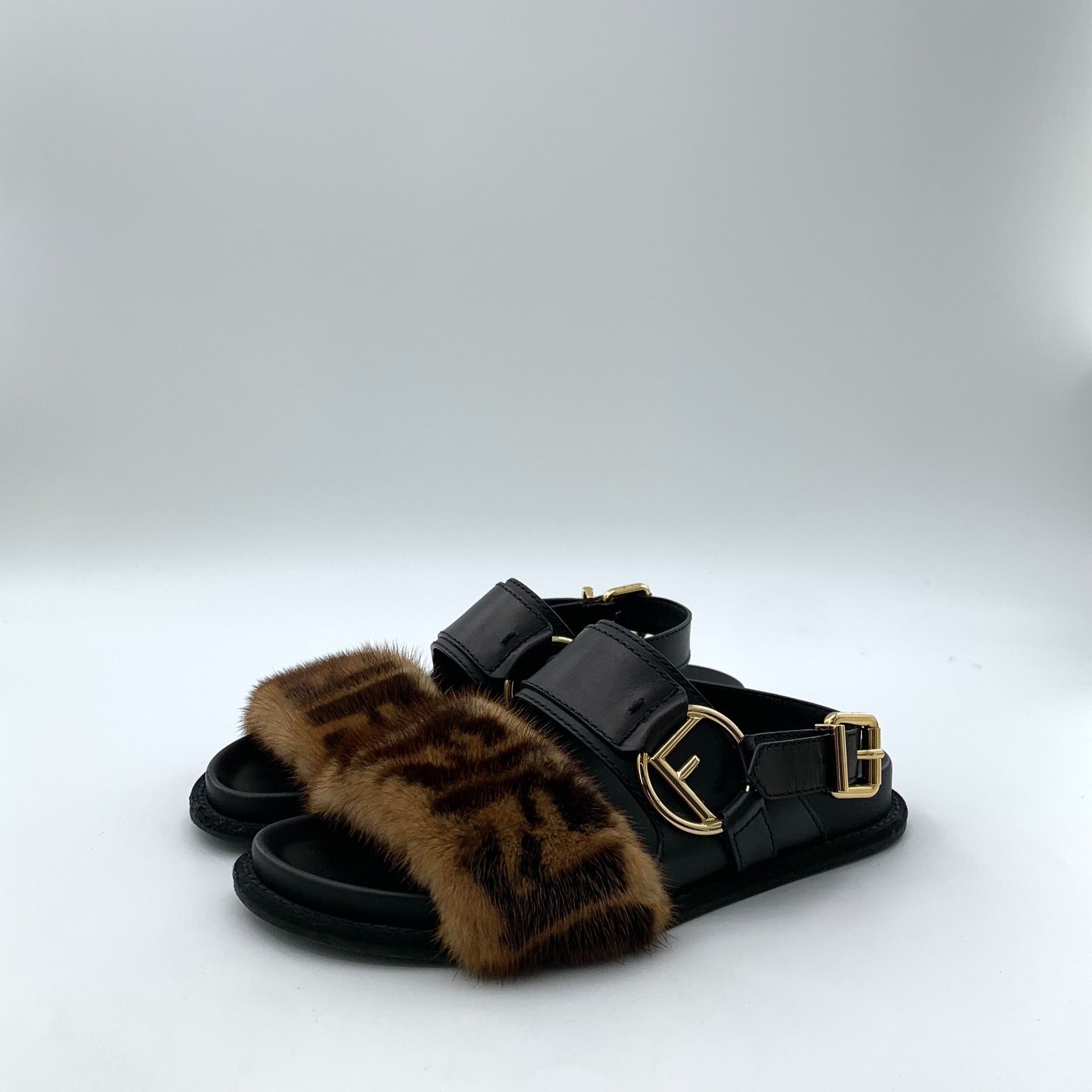 Fendi Fendi Retro Black Sandals 37 Women Size US 6.5 / IT 36.5 - 1 Thumbnail