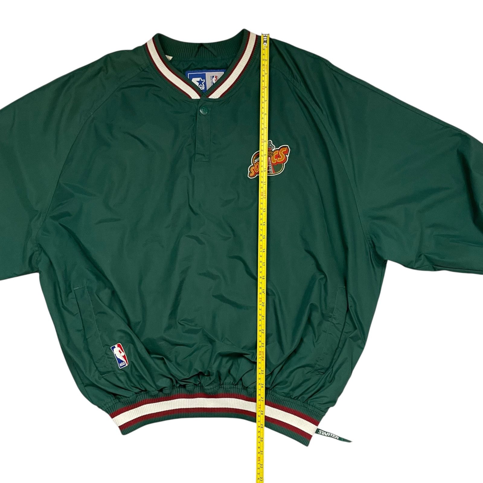 NBA VTG 90s SEATTLE SUPERSONICS STARTER PULLOVER JACKET Size US XL / EU 56 / 4 - 9 Thumbnail