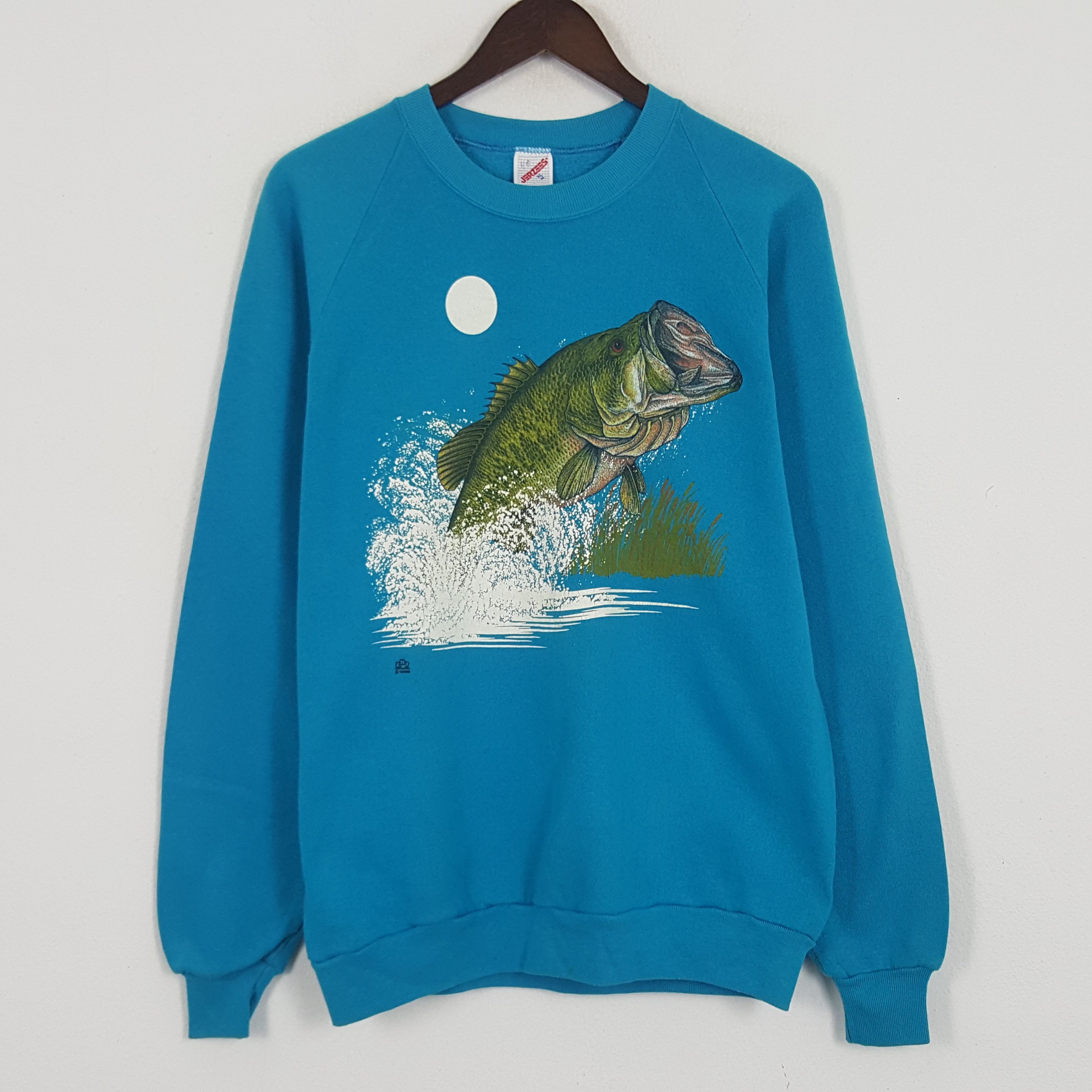 Jerzees × Vintage Vintage Fish Design Sweatshirt Size US L / EU 52-54 / 3 - 1 Thumbnail