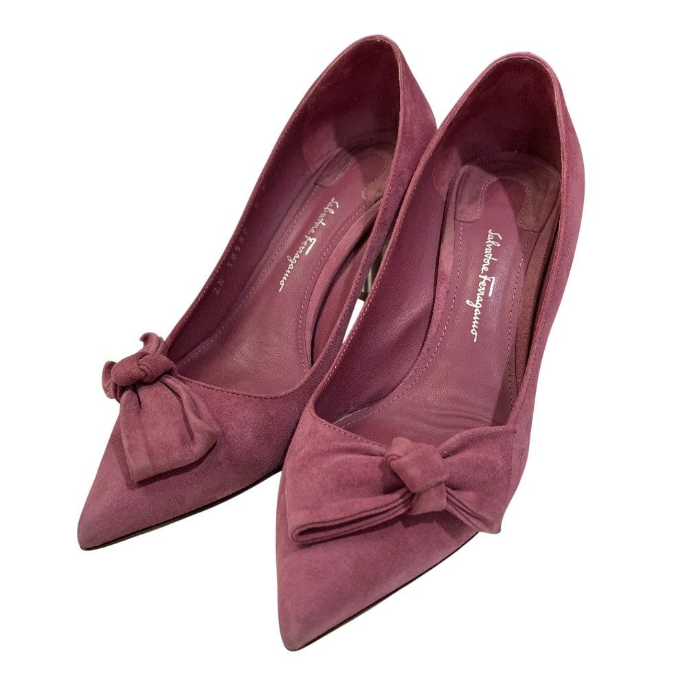 Salvatore Ferragamo Salvatore Ferragamo Salvatore Ferragamo Suede Ribbon Pointed Toe Pumps Leather Shoes DUTY FREE for USA Size ONE SIZE - 1 Thumbnail