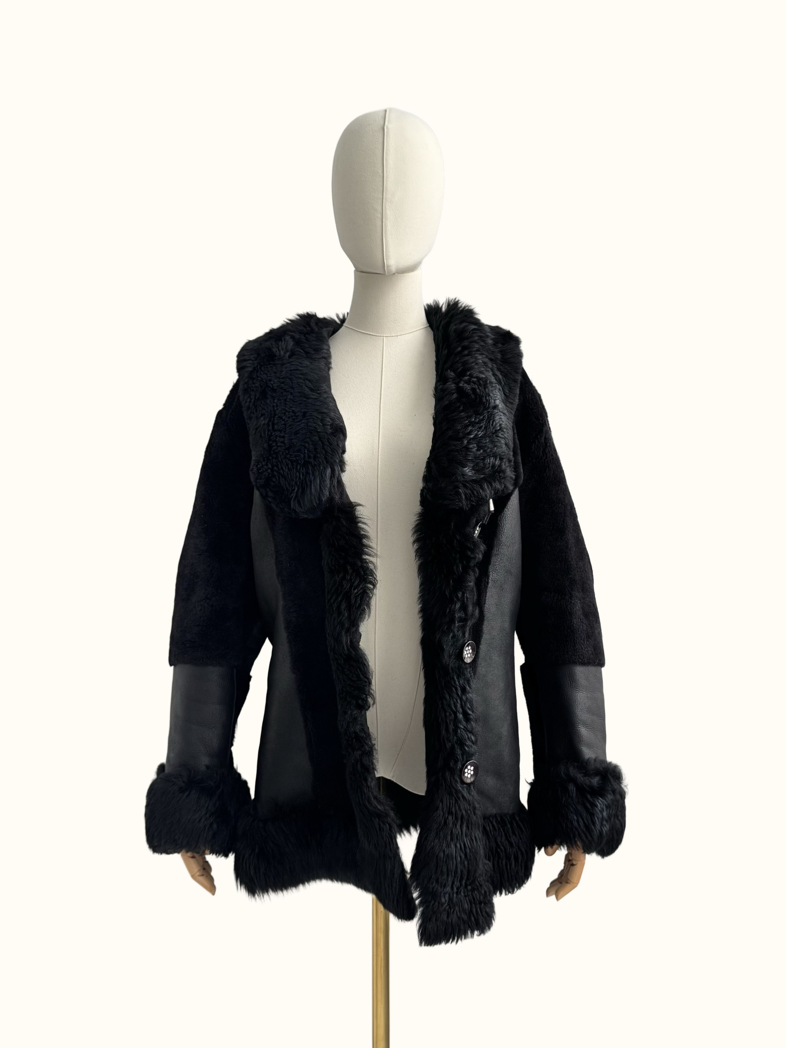 Vintage Vintage Real Sheepskin Coat (B550)E2D15 Size XL / US 12-14 / IT 48-50 - 3 Thumbnail