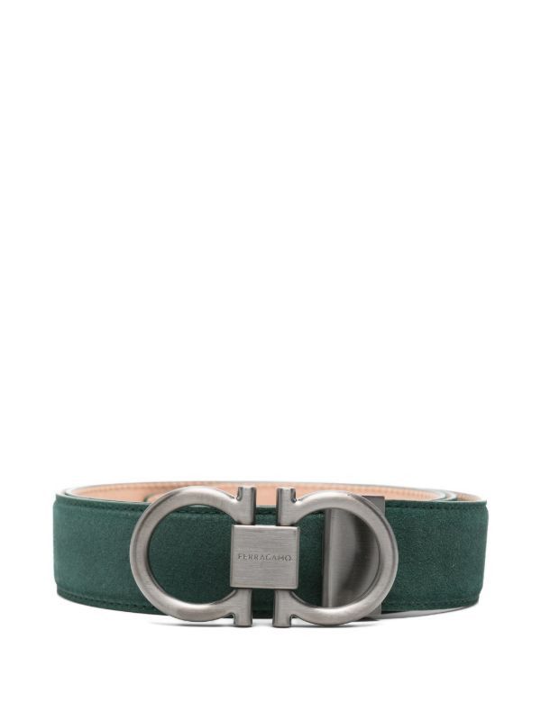Salvatore Ferragamo Salvatore Ferragamo Gancini Suede Belt Moss 105 US 42 Size 42 - 1 Thumbnail