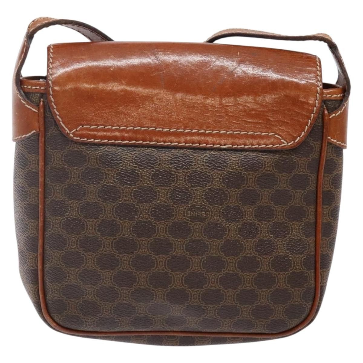 Celine CELINE Macadam Canvas Shoulder Bag Pvc Leather Brown Gold Size ONE SIZE - 3 Thumbnail