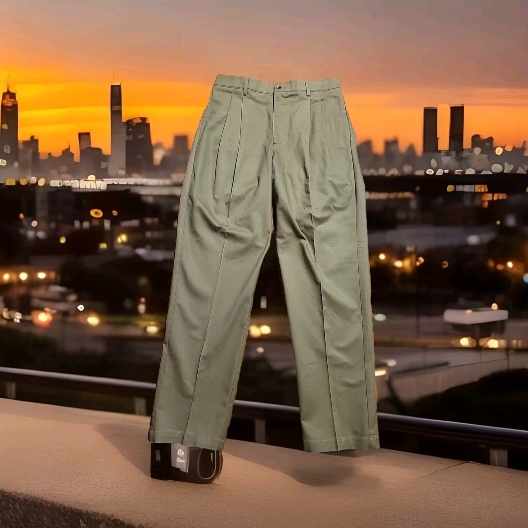 Club Room VINTAGE Club Room Chino Pants Pleated Beige 34x34 NWT Cotton Twill 1990s Boys? Womens? Size US 34 / EU 50 - 2 Thumbnail
