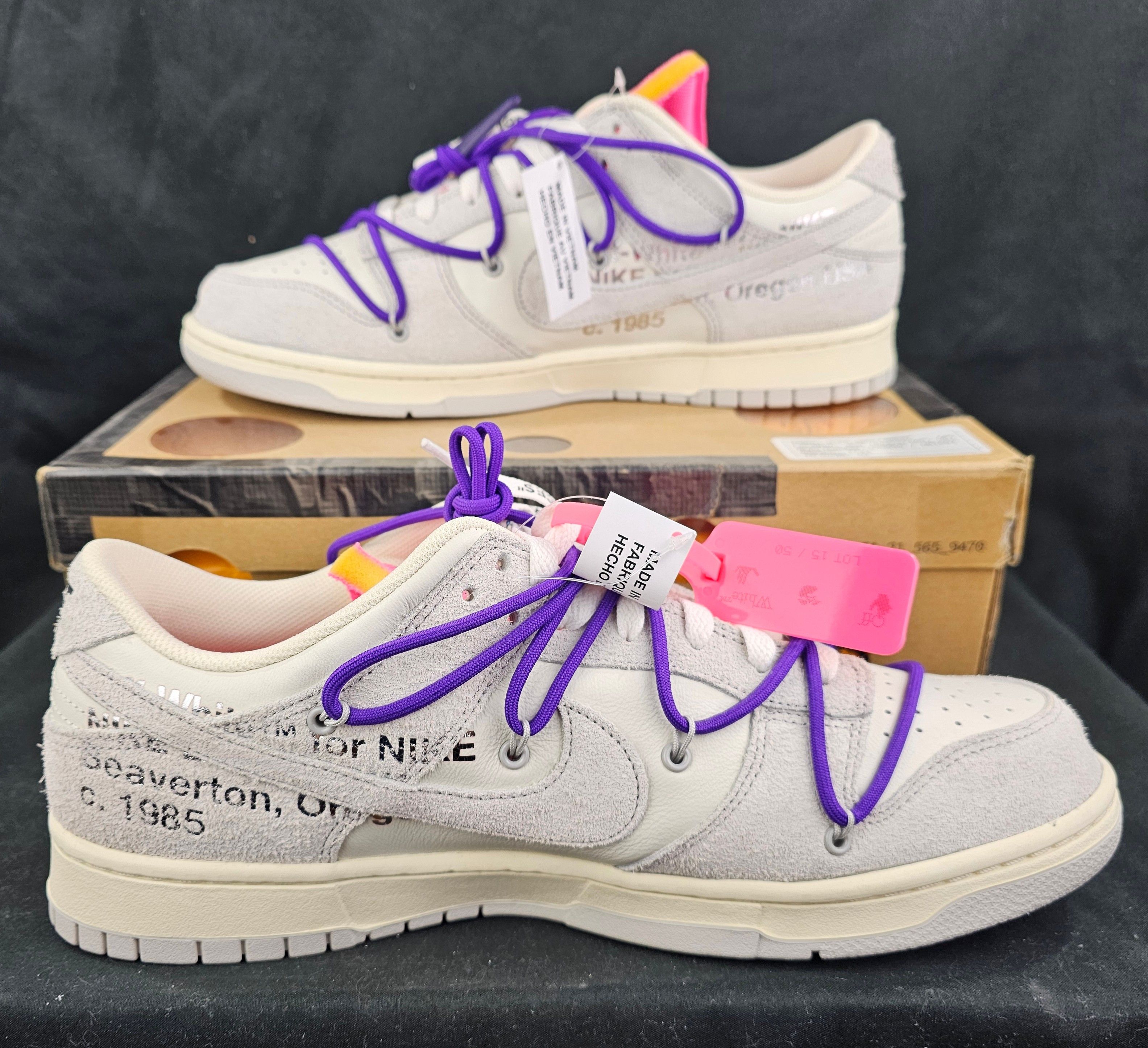 Nike × Off-White Nike Dunk Low Off-White Lot 15 of 50 Sail Men's Size 13 US Size US 13 / EU 46 - 3 Thumbnail