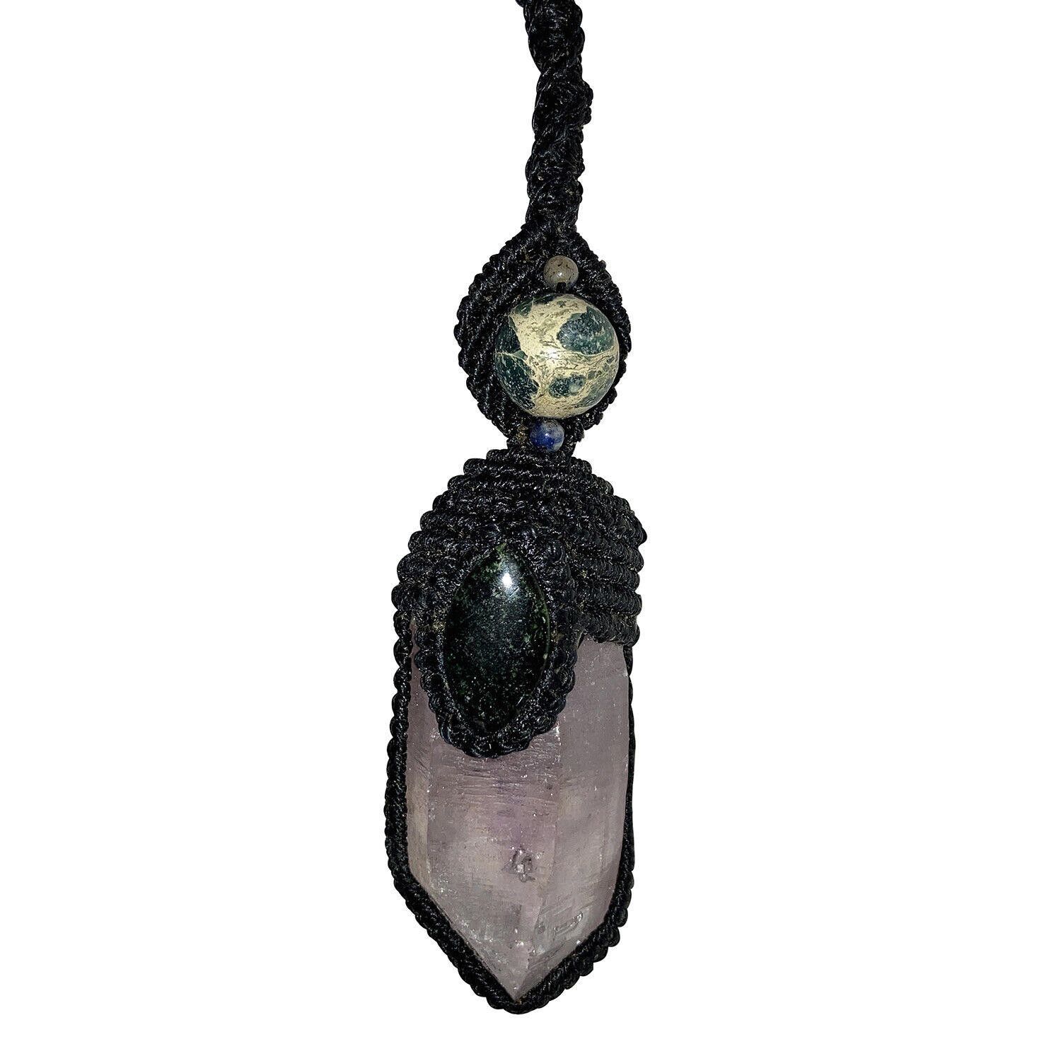 Designer Amethyst with Mexican Fire Opal& Green Jade Artisan Necklace Size ONE SIZE - 2 Thumbnail