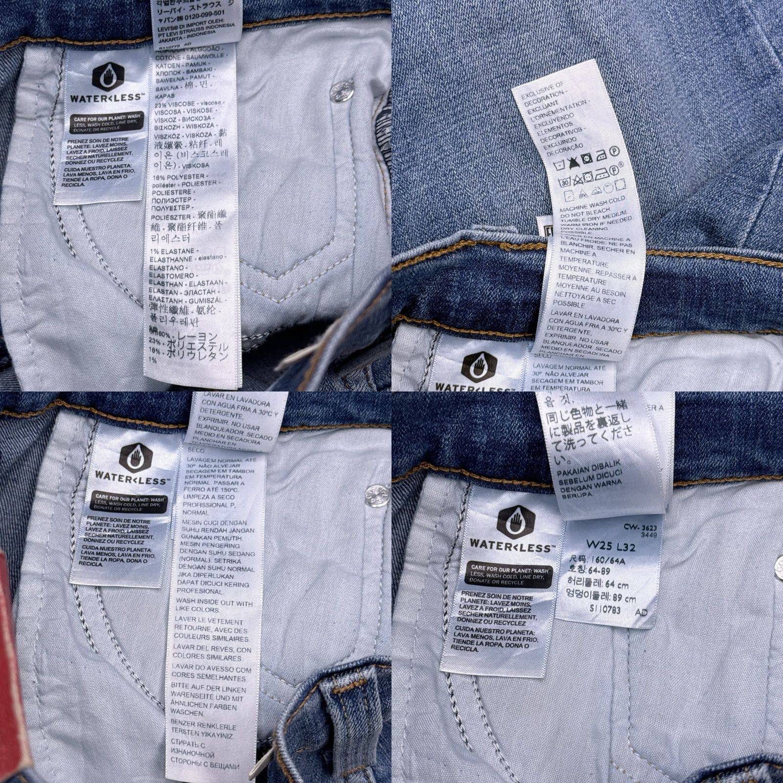 Levi's Levi's 724 High Rise Slim Straight Jeans Womens 25 Stretch Distressed 25x32 New Size 42" / US 20 - 8 Thumbnail