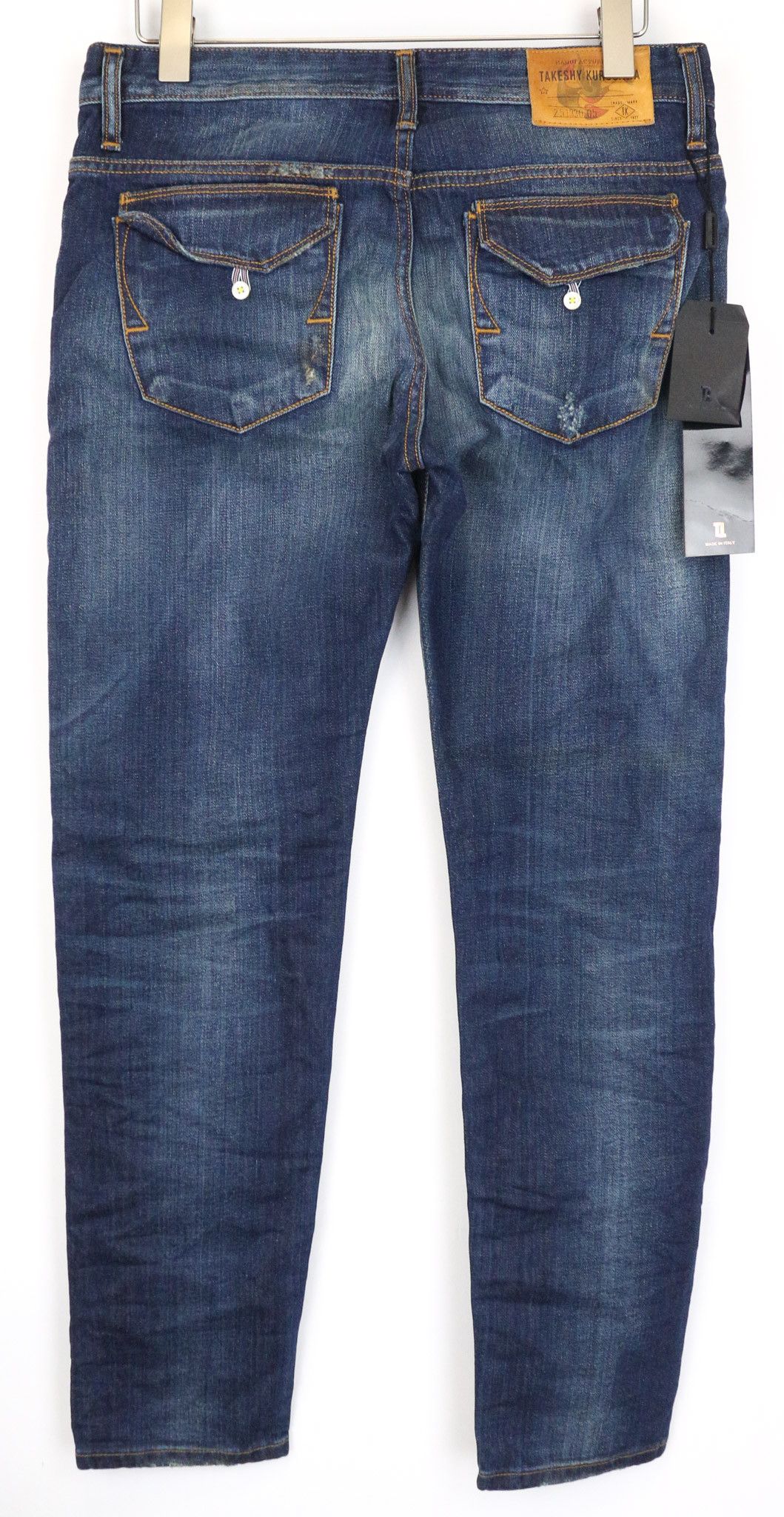 Takeshy Kurosawa W32 Slim Blue Cotton Distressed Jeans 76210 Size US 32 / EU 48 - 2 Thumbnail