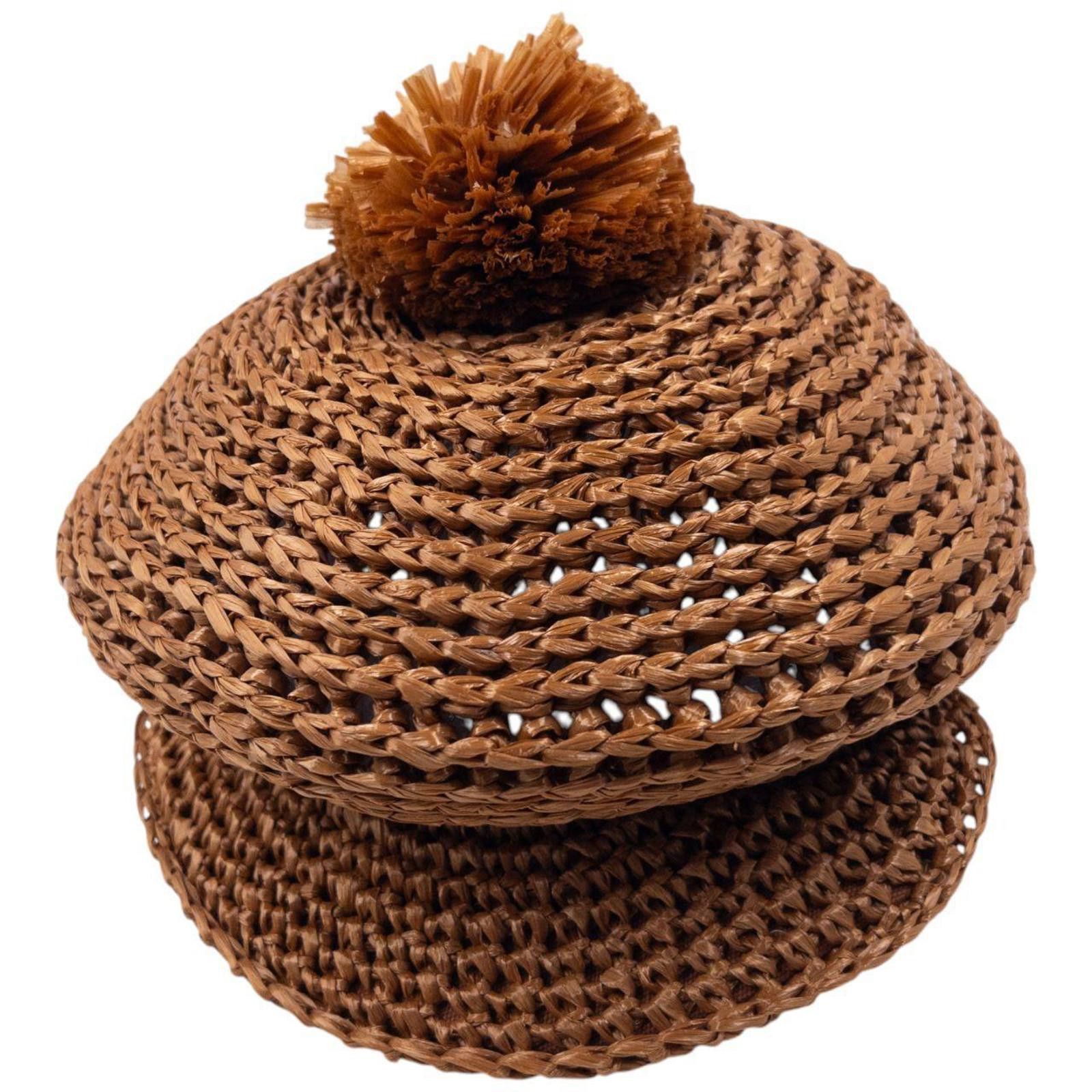 Burberry Vintage 2012 Burberry Prorsum Runway Wicker Pompom Hat Size ONE SIZE - 7 Thumbnail
