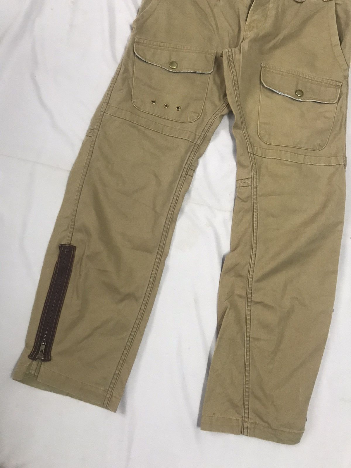 Indian Motorcycle × Japanese Brand Indian Biker Motorcycle Pants - Flare Leg Zipped Trousers Size US 30 / EU 46 - 3 Thumbnail