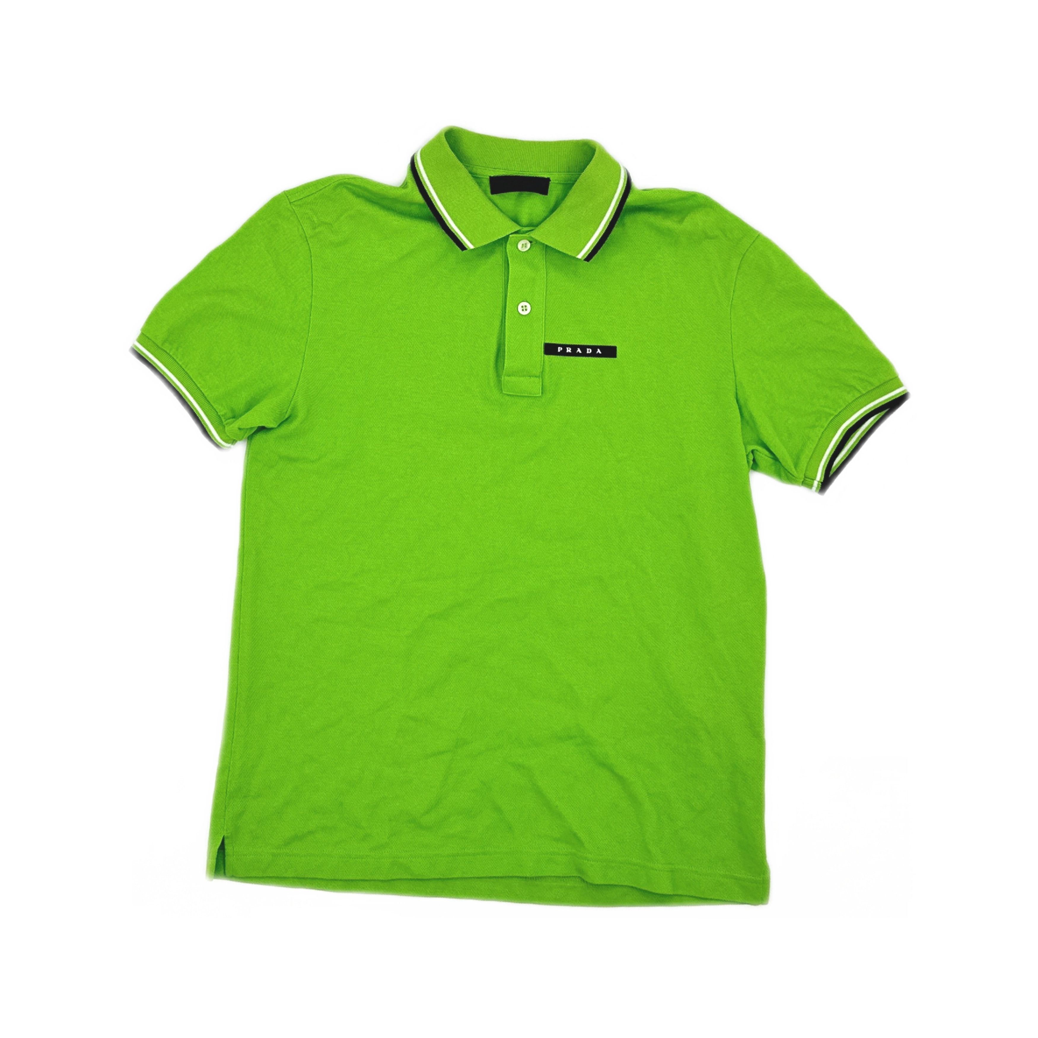 Prada Prada Green Logo Tab Polo Shirt Size S Size US S / EU 44-46 / 1 - 1 Thumbnail