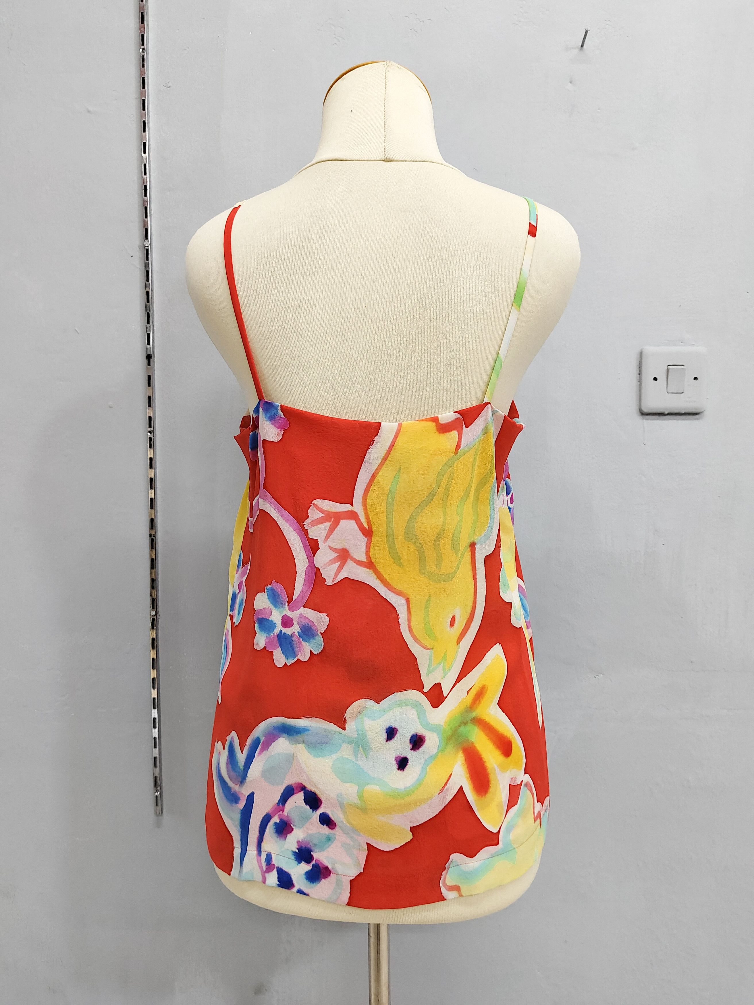 Issey Miyake SAMPLE🔥Issey Miyake Archived Abstract Floral Bird Camisole Size M / US 6-8 / IT 42-44 - 7 Thumbnail