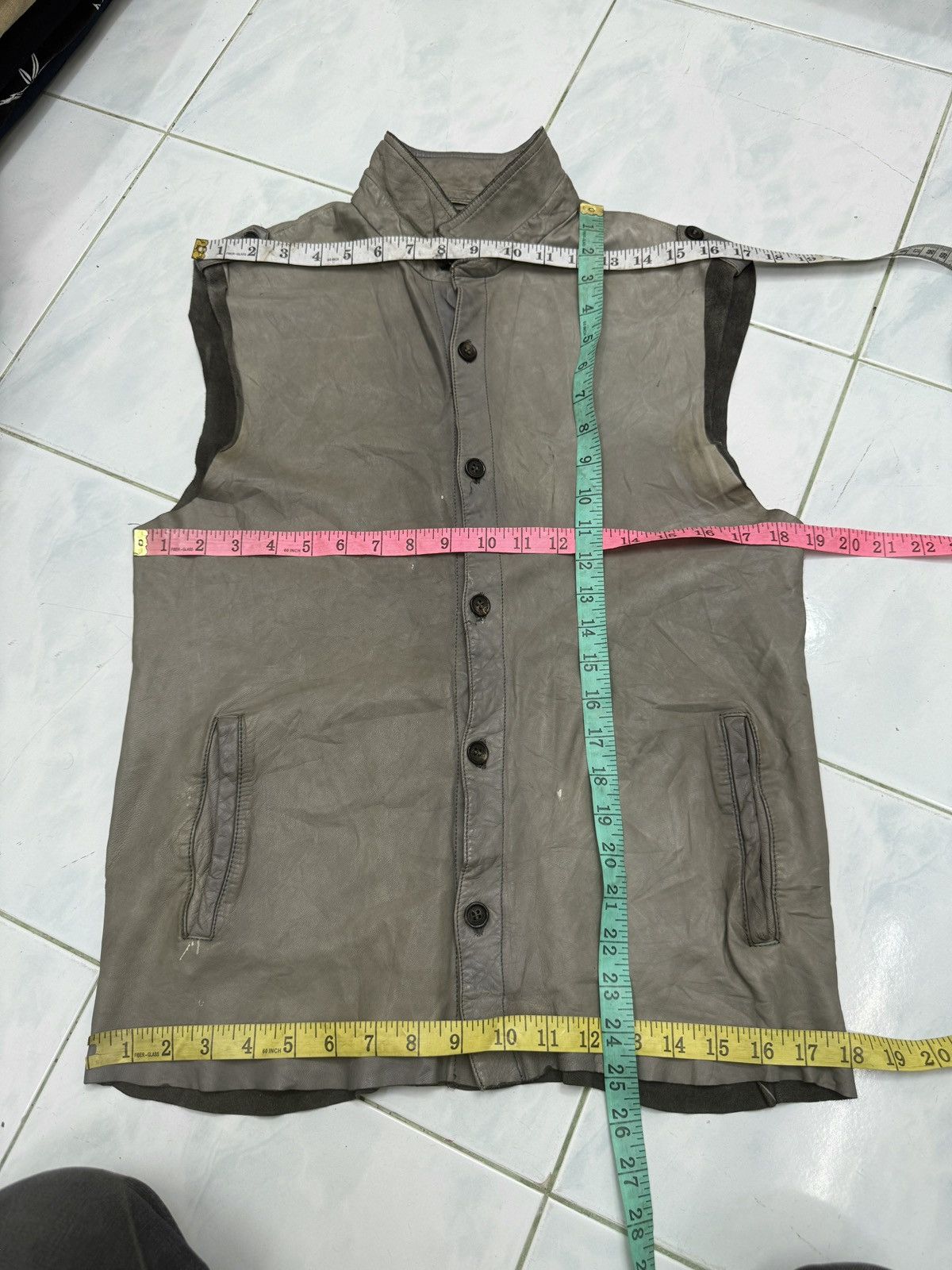 Drome 🔥🔥🔥ARCHIVE DROMe LEATHER SLEEVELESS BUTTON UP Size US M / EU 48-50 / 2 - 17 Thumbnail