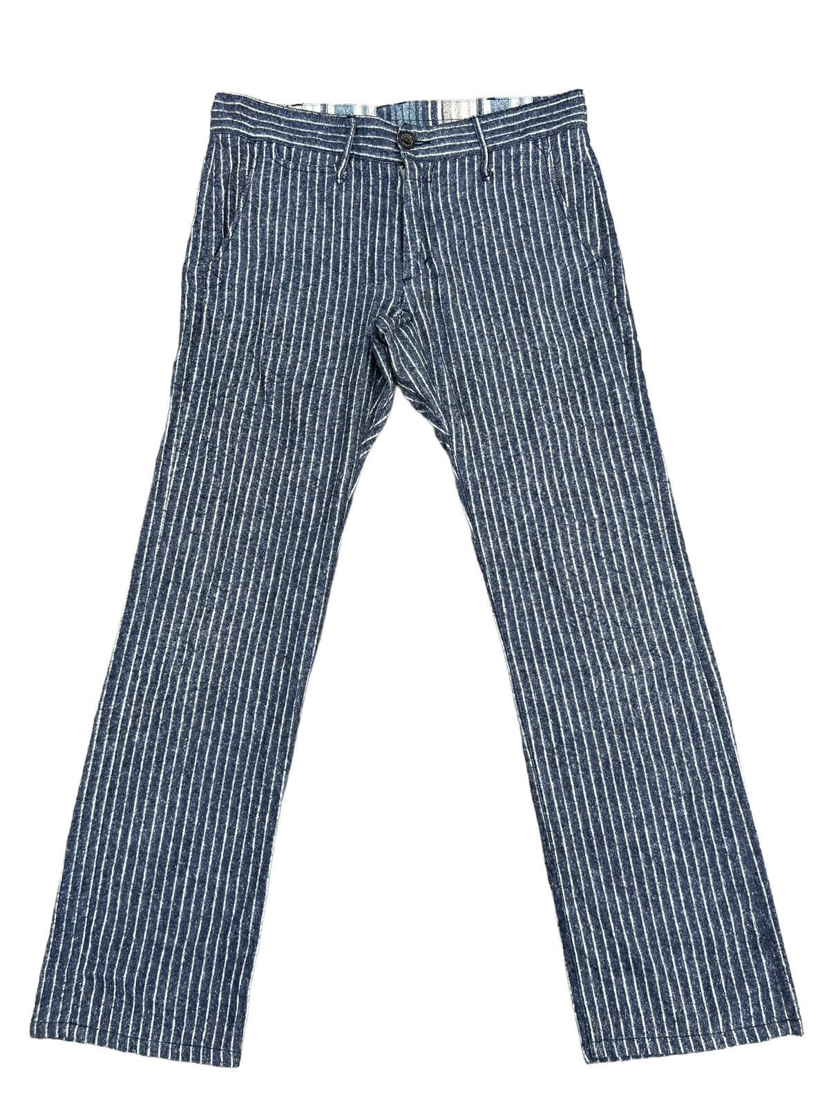 Vintage TMT Classic Japan Cinch Back Striped Trouser Pant Size US 32 / EU 48 - 1 Thumbnail