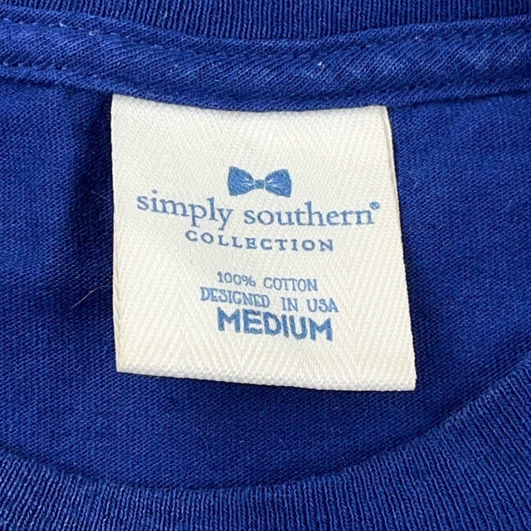 Spell Simply Southern Shirt Women Medium Blue Long Sleeve Virginia Bear Spell Out Size M / US 6-8 / IT 42-44 - 4 Thumbnail