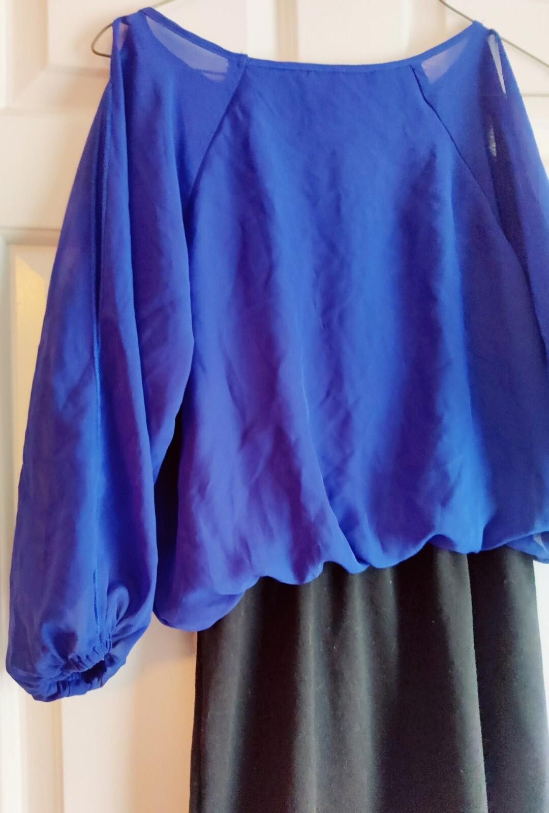 Bonobos BONGO Dress Blue Black Split Sleeves Short Size Juniors S Sm Size S / US 4 / IT 40 - 4 Thumbnail