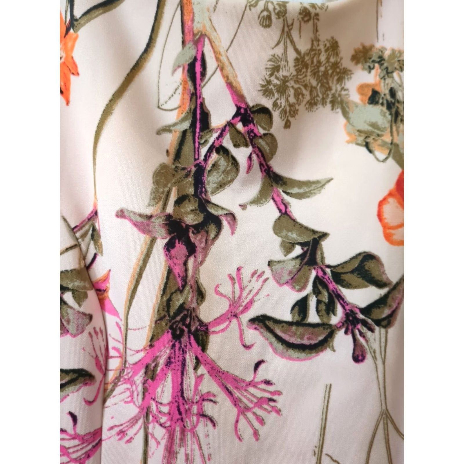 Vintage EnFocus Studio Dress 10 Sleeveless Stretch Pink Floral Knee Length Women's Size L / US 10 / IT 46 - 3 Thumbnail