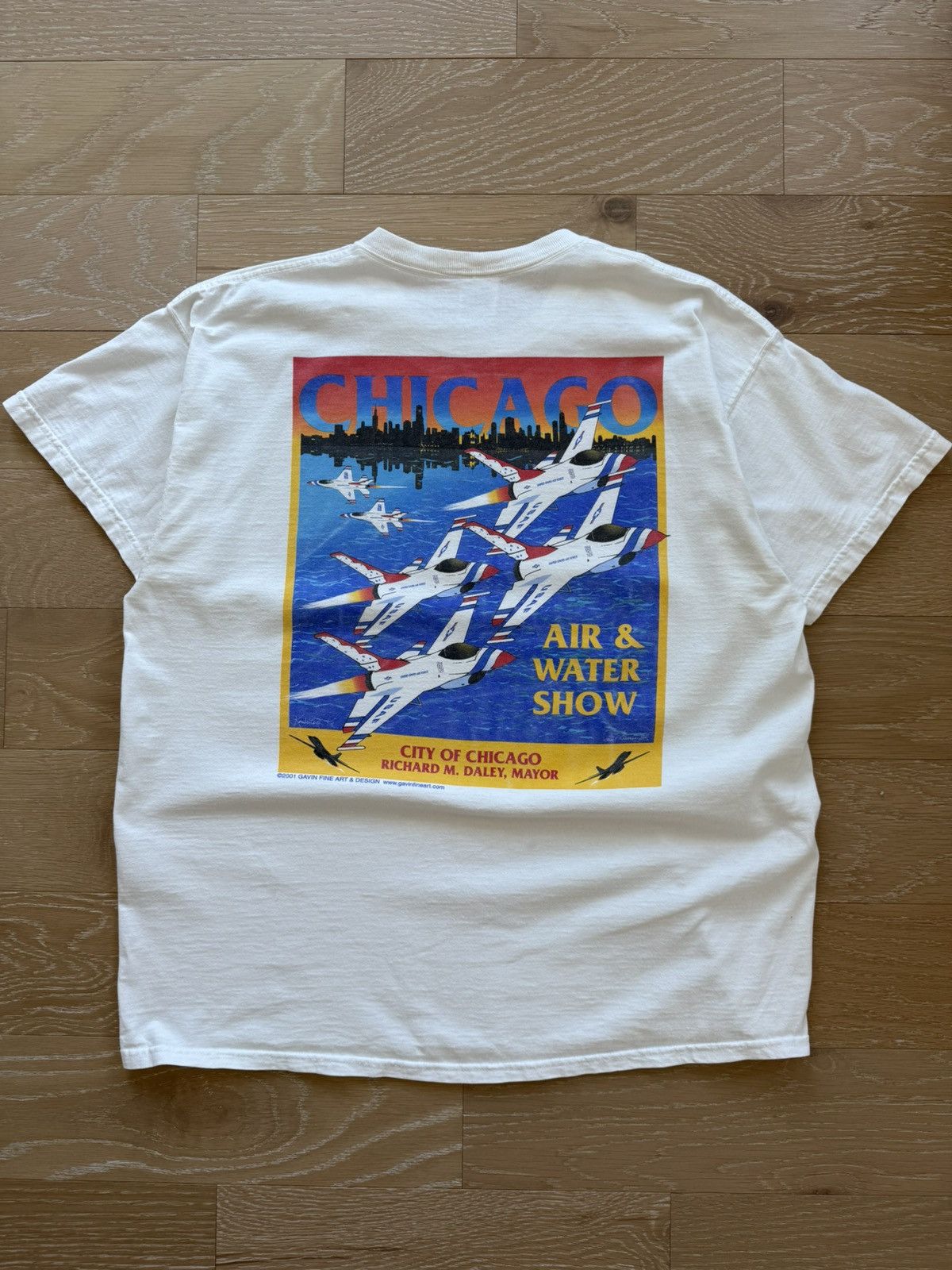 Vintage 2001 Chicago Air and Water Show USAF Shirt Size US XXL / EU 58 / 5 - 2 Thumbnail
