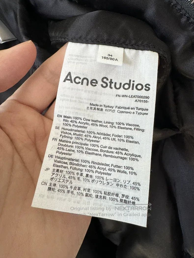 Acne Studios Acne Studios Distressed Leather Jacket, black, 100% cowhid Size XXS / US 00 / IT 34 - 4 Thumbnail