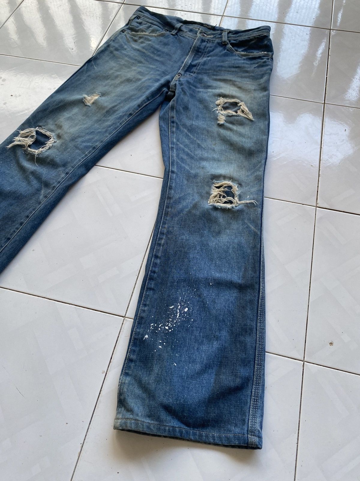 Schlussel Vintage Paint Splater Distressed Jeans Size US 30 / EU 46 - 5 Thumbnail