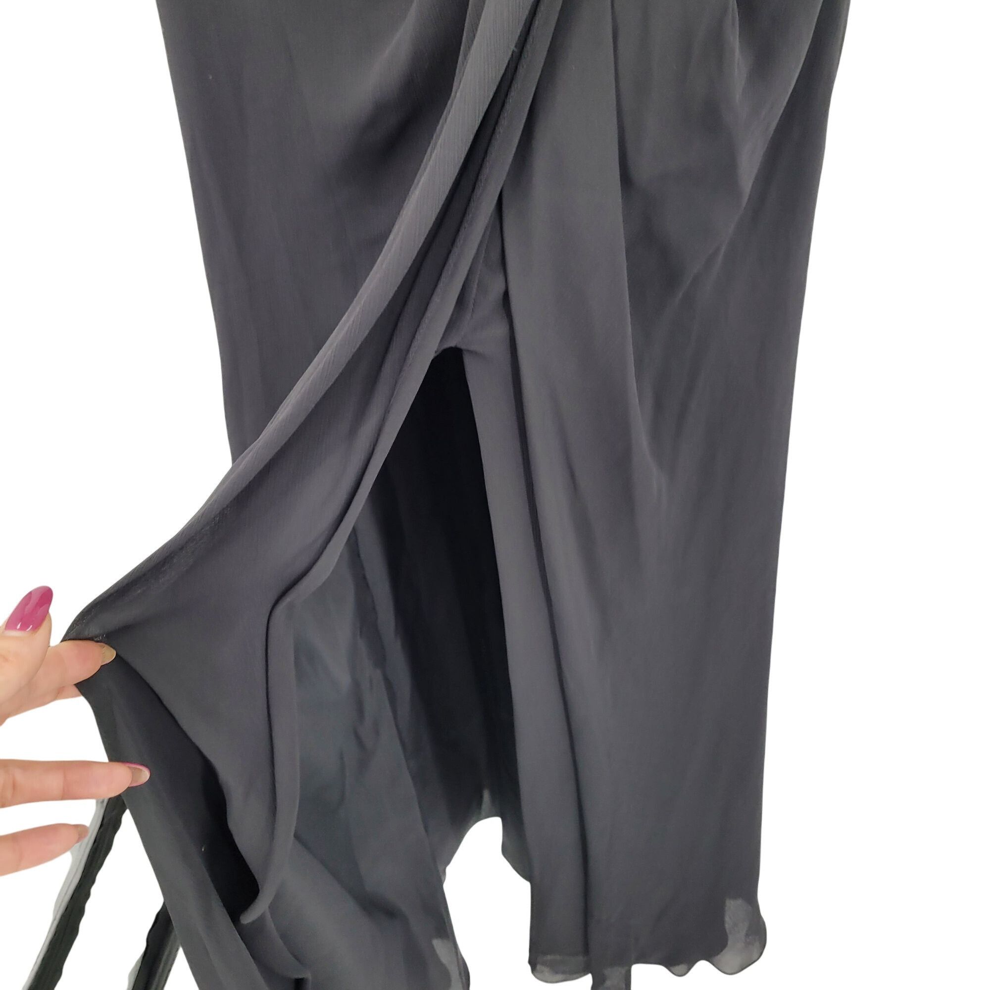 Vintage Vtg Black Pintuck Pleat V-Neck Sleeveless Formal Gown Sz 10 Size L / US 10 / IT 46 - 7 Thumbnail