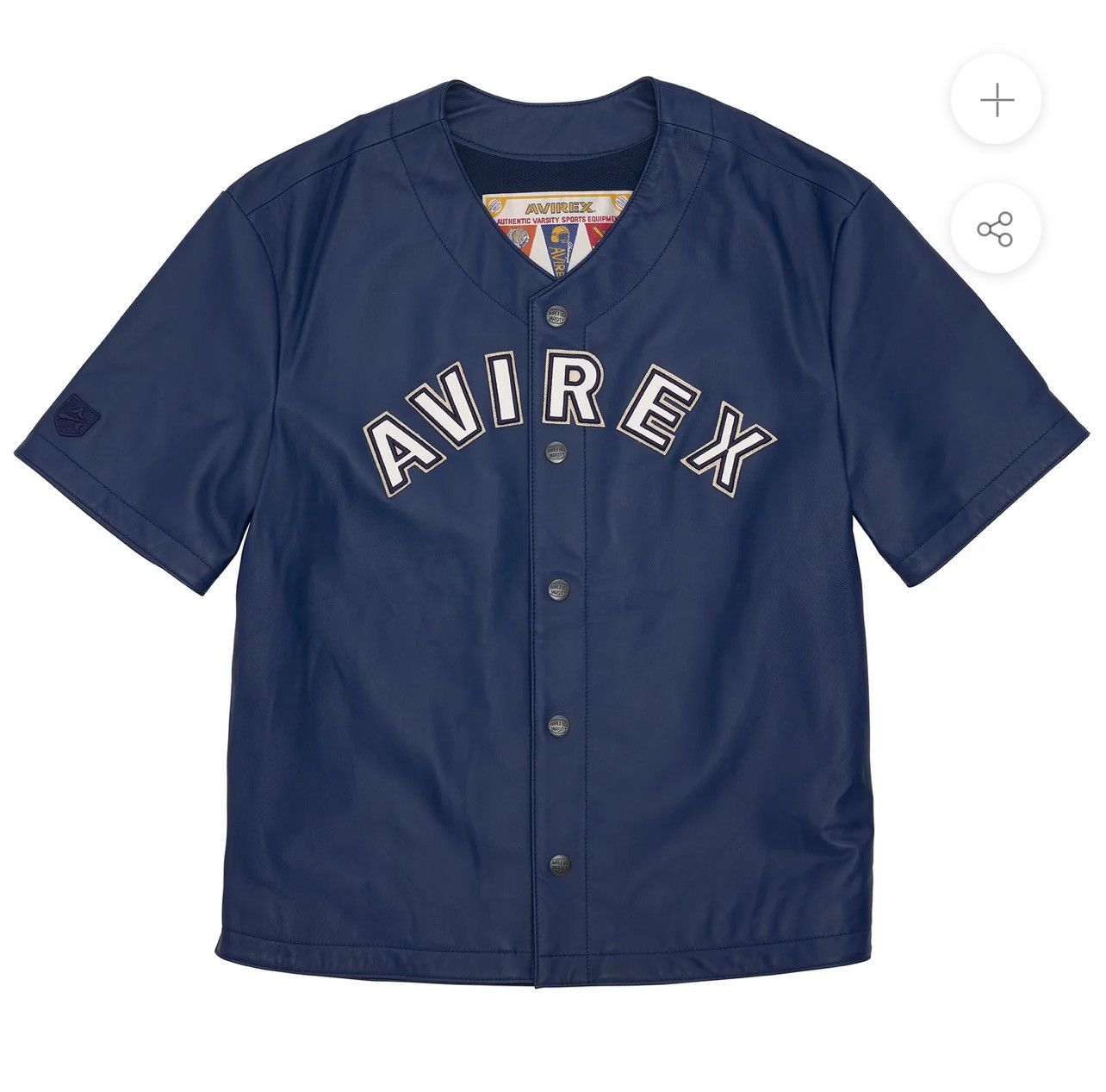 image of Avirex Game Day Nappa Leather Jersey XL in Nav, Men's