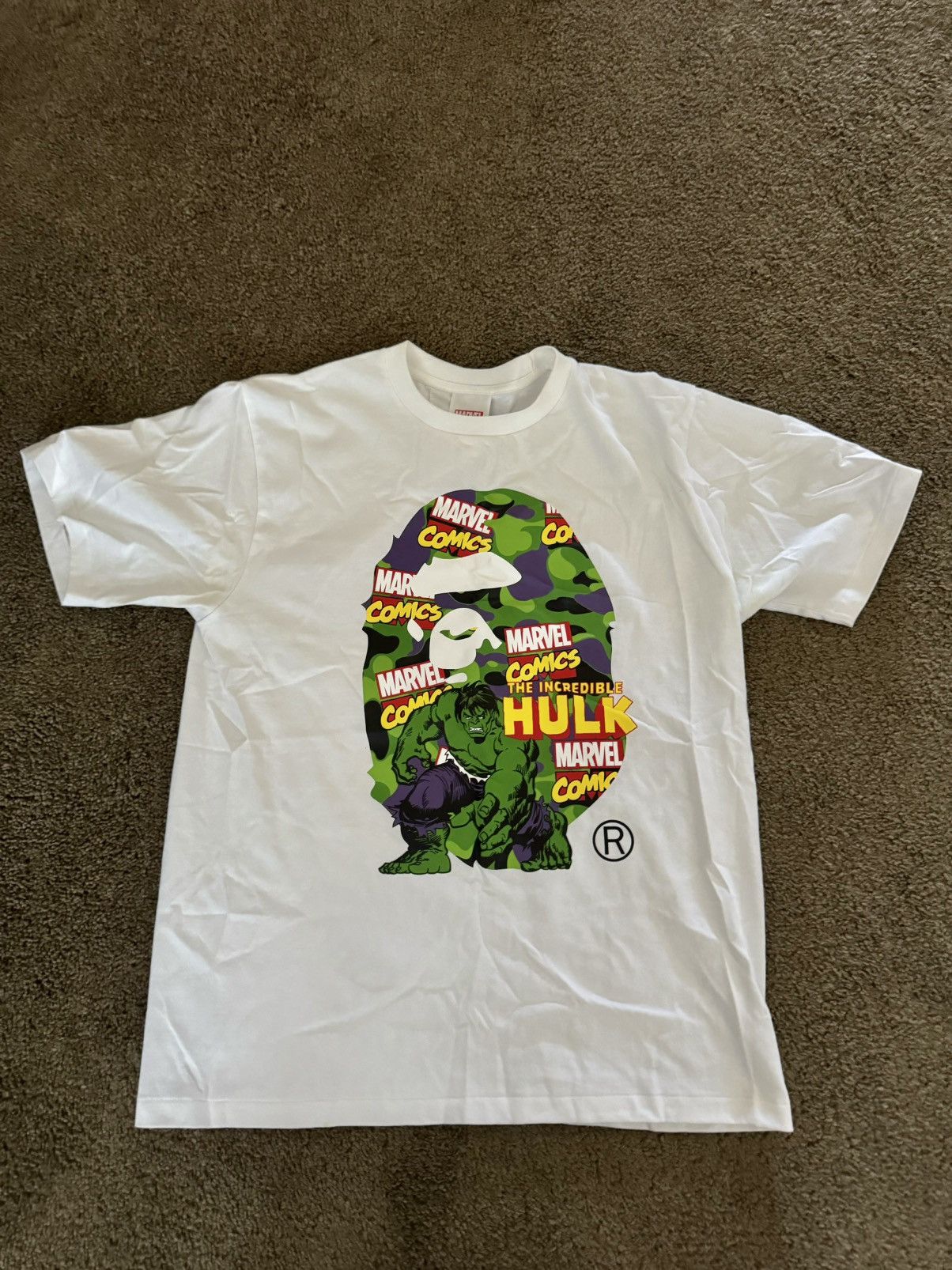 Bape Bape x Hulk Marvel tee Size US L / EU 52-54 / 3 - 1 Thumbnail