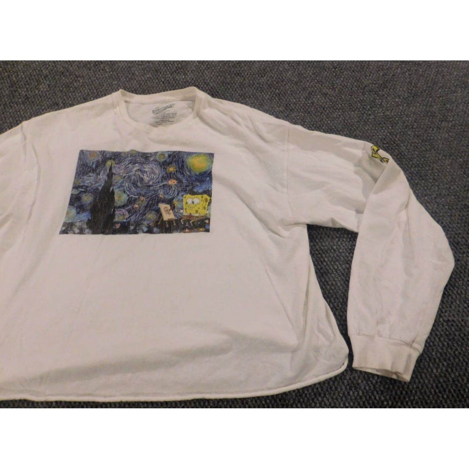 Vintage Spongebob Squarepants Shirt Womens XL White Long Sleeve Cartoon Shirt Size XL / US 12-14 / IT 48-50 - 2 Thumbnail