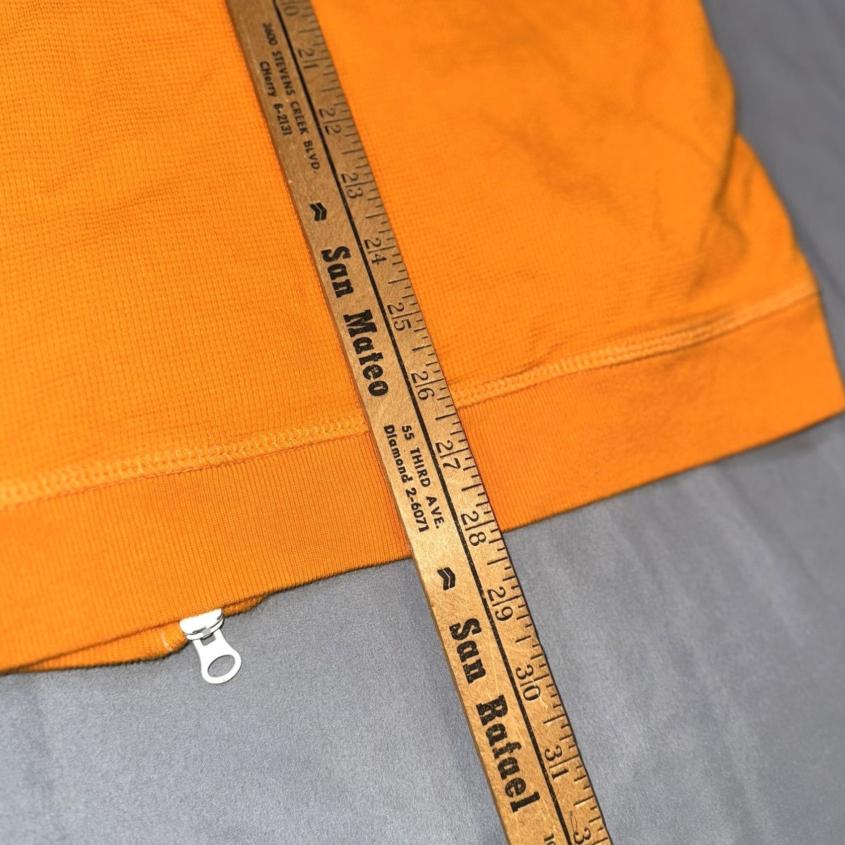 Vince Vince Hoodie Sweatshirt Mens XL Orange Full Zip Waffle Knit Cotton Lightweight Size US XL / EU 56 / 4 - 8 Thumbnail