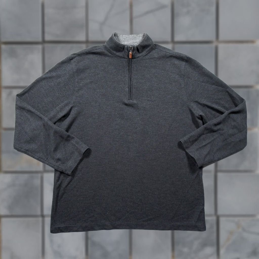 Mizzen+Main Mizzen + Main Sweater Mens Large Gray Quarter Zip Pullover Lightweight Performance Knit Zipper Size US L / EU 52-54 / 3 - 1 Thumbnail