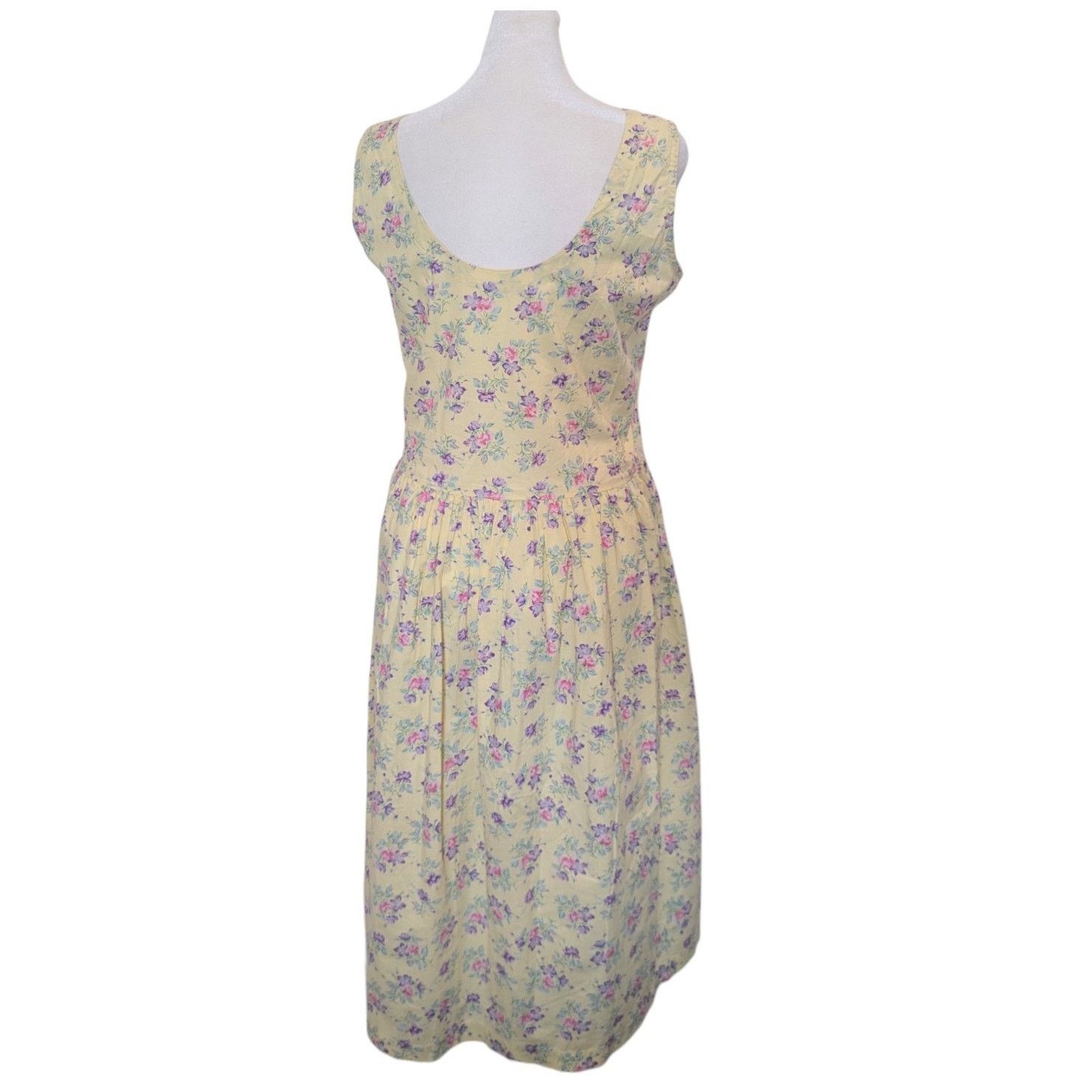 Other Vintage Komil Hawaii Cottagecore Island Yellow Floral Dress Size S / US 4 / IT 40 - 4 Thumbnail
