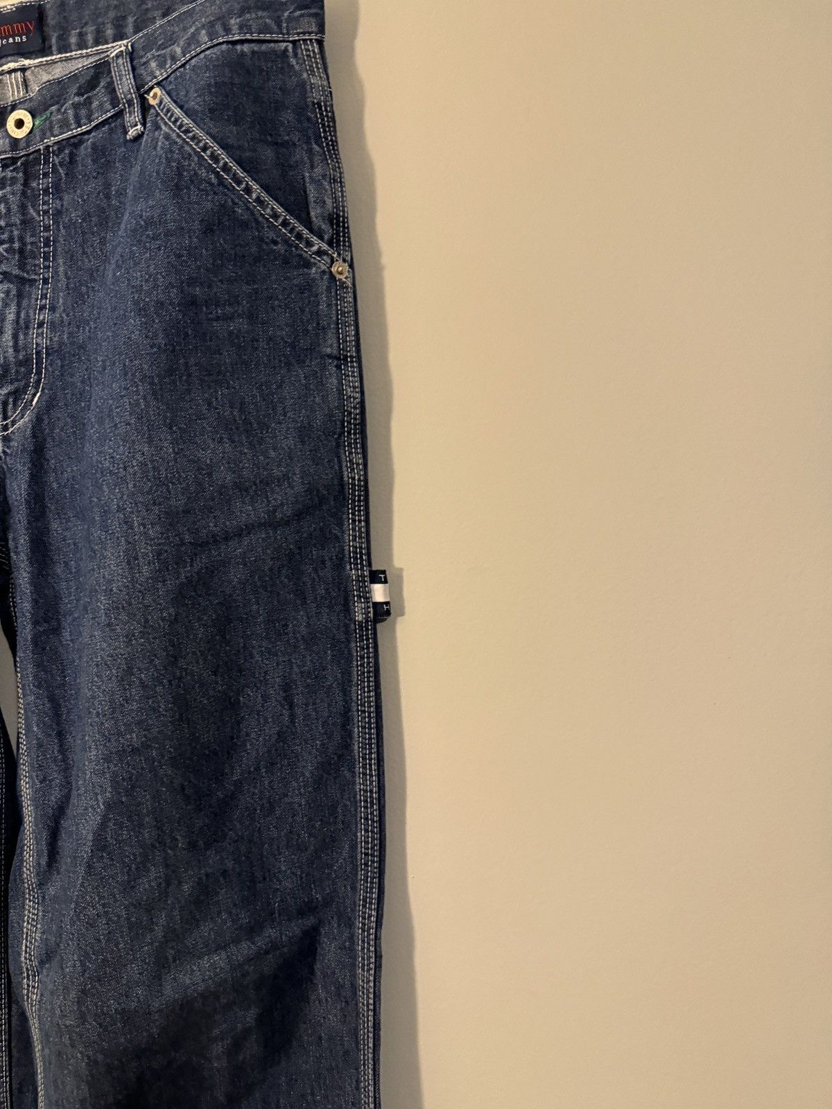 Vintage Y2K Tommy Jeans Baggy Wide Leg Faded Skater Jeans ERD Grunge Size US 31 - 10 Thumbnail